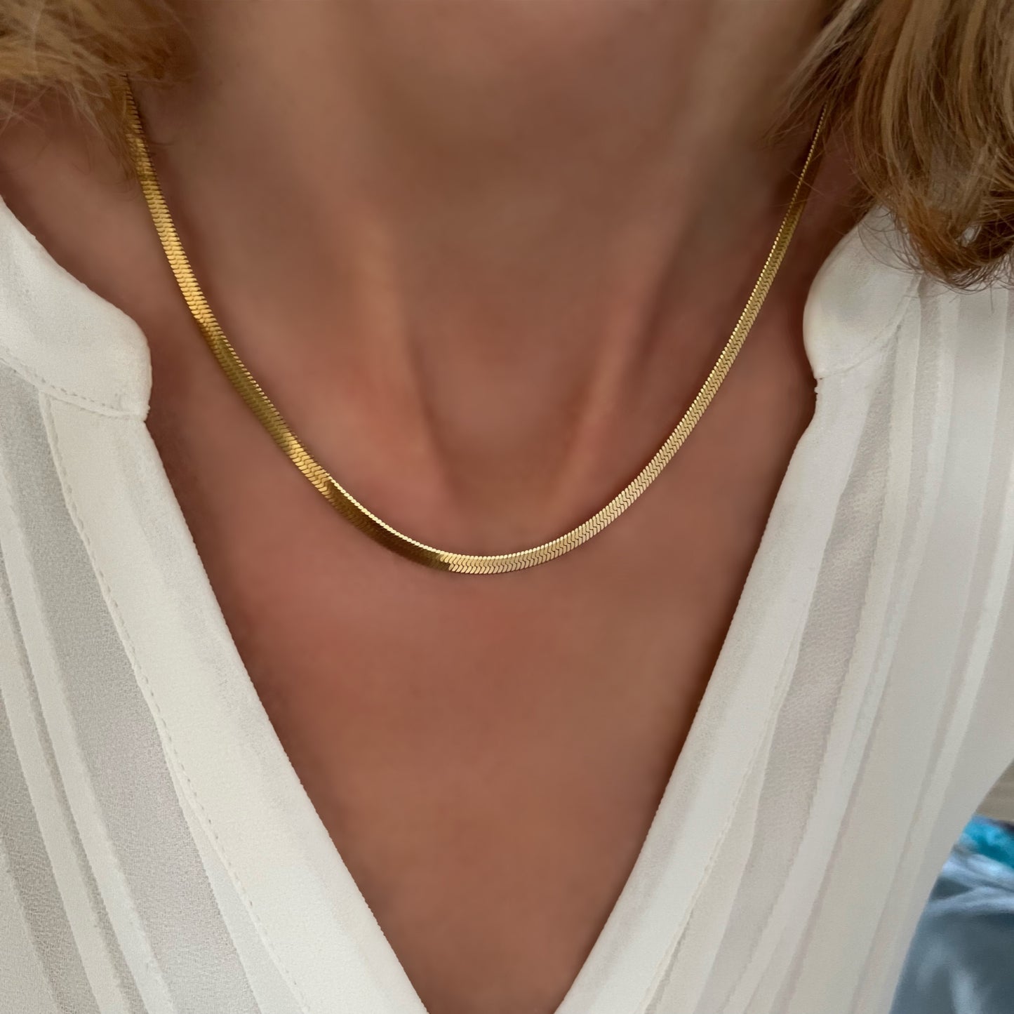 dainty herringbone layering chain, GN02