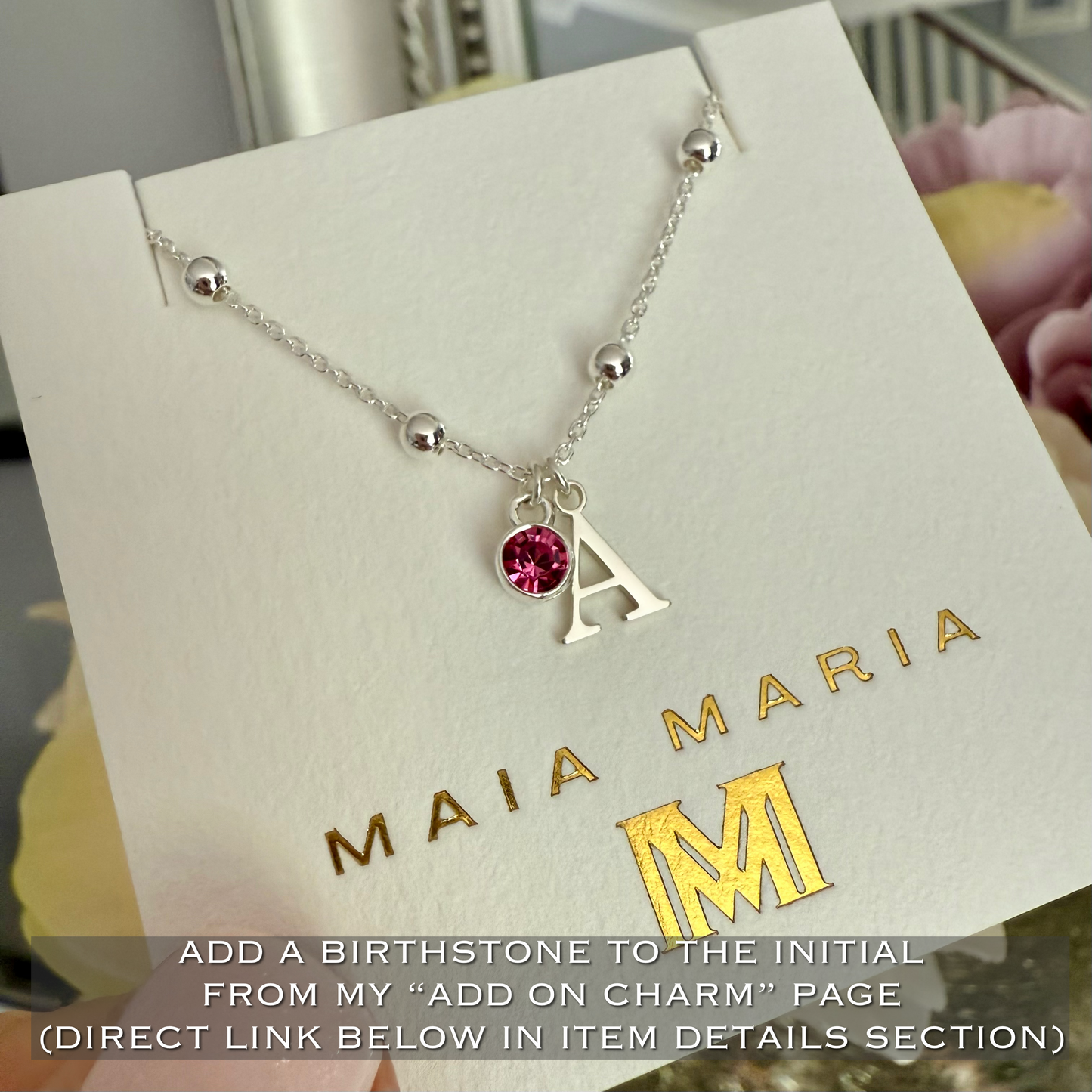 dainty initial bracelet, POPPY Initial SBM23