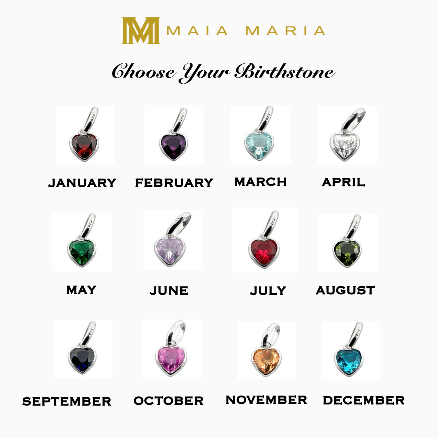 ADD ON birthstone heart charm