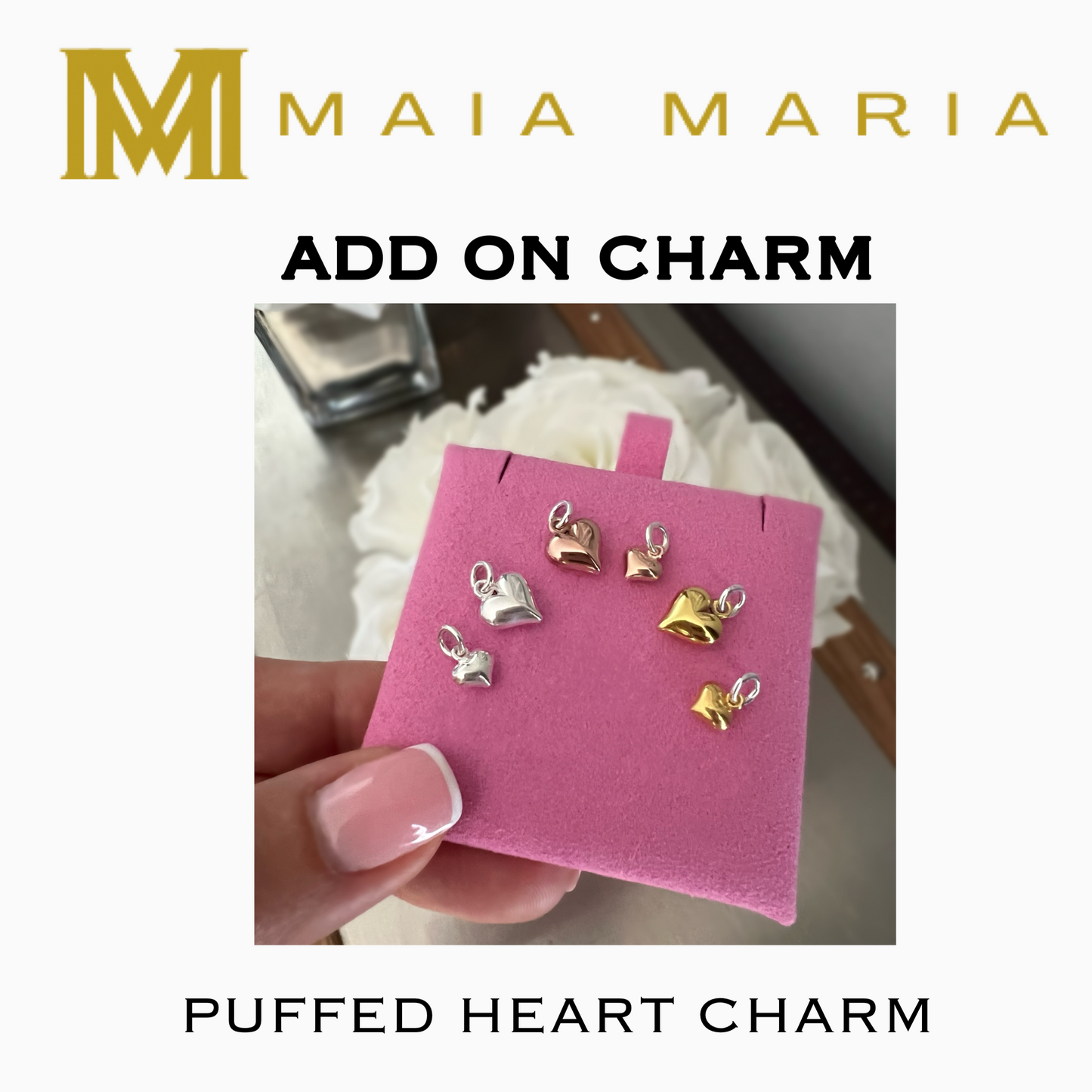 ADD ON puffed heart charm