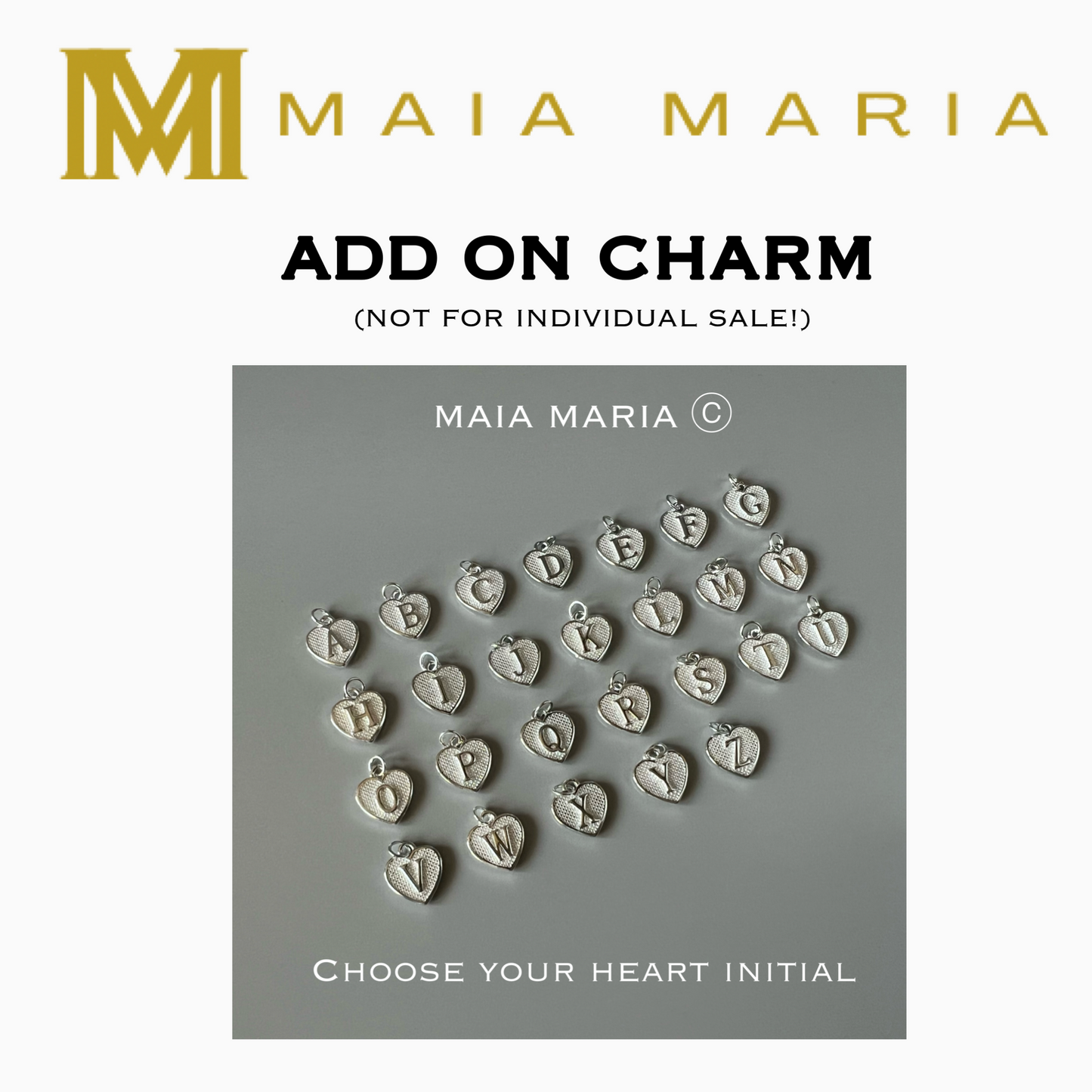 ADD ON heart charm initial
