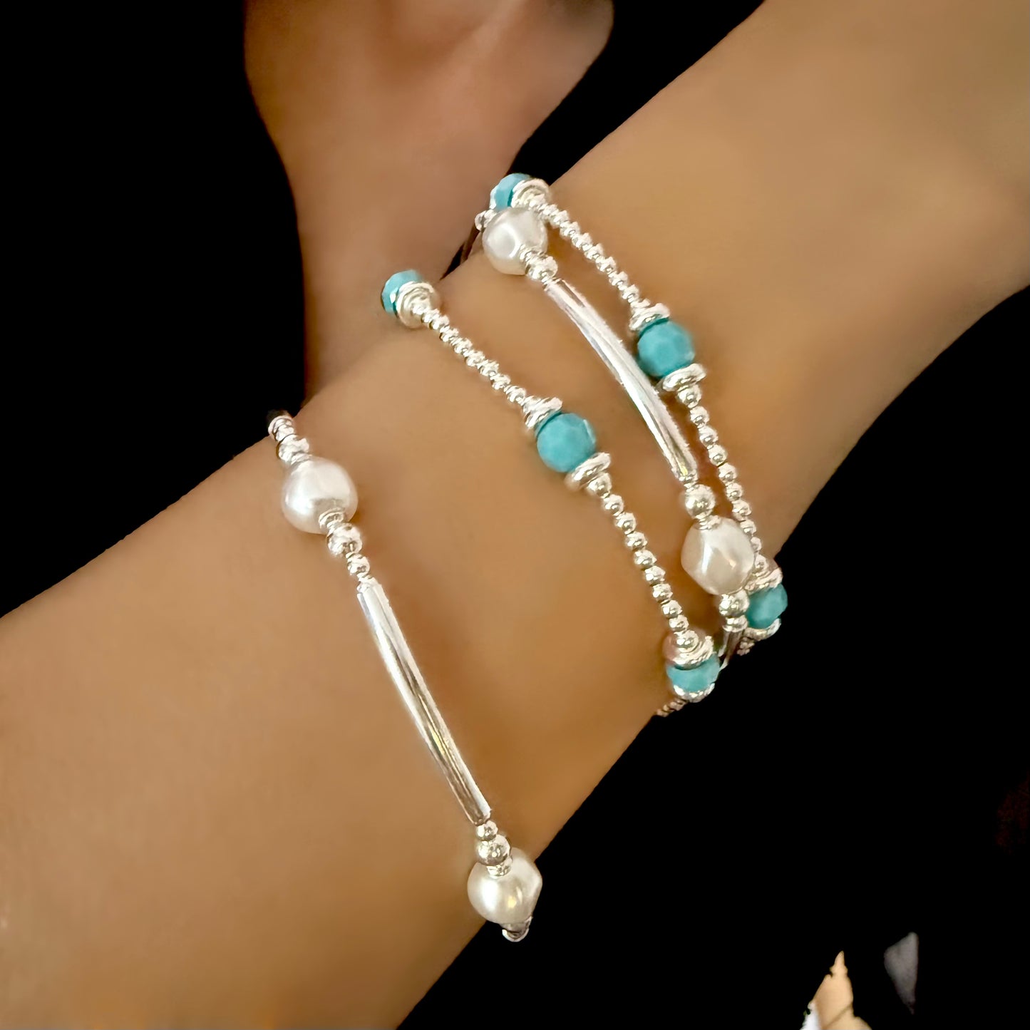 turquoise beaded bracelet SBM04T