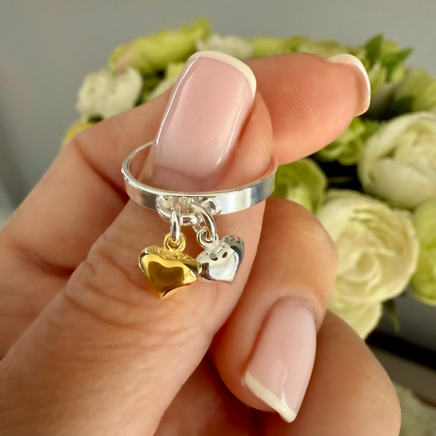 heart charm ring, EMILY heart SR7