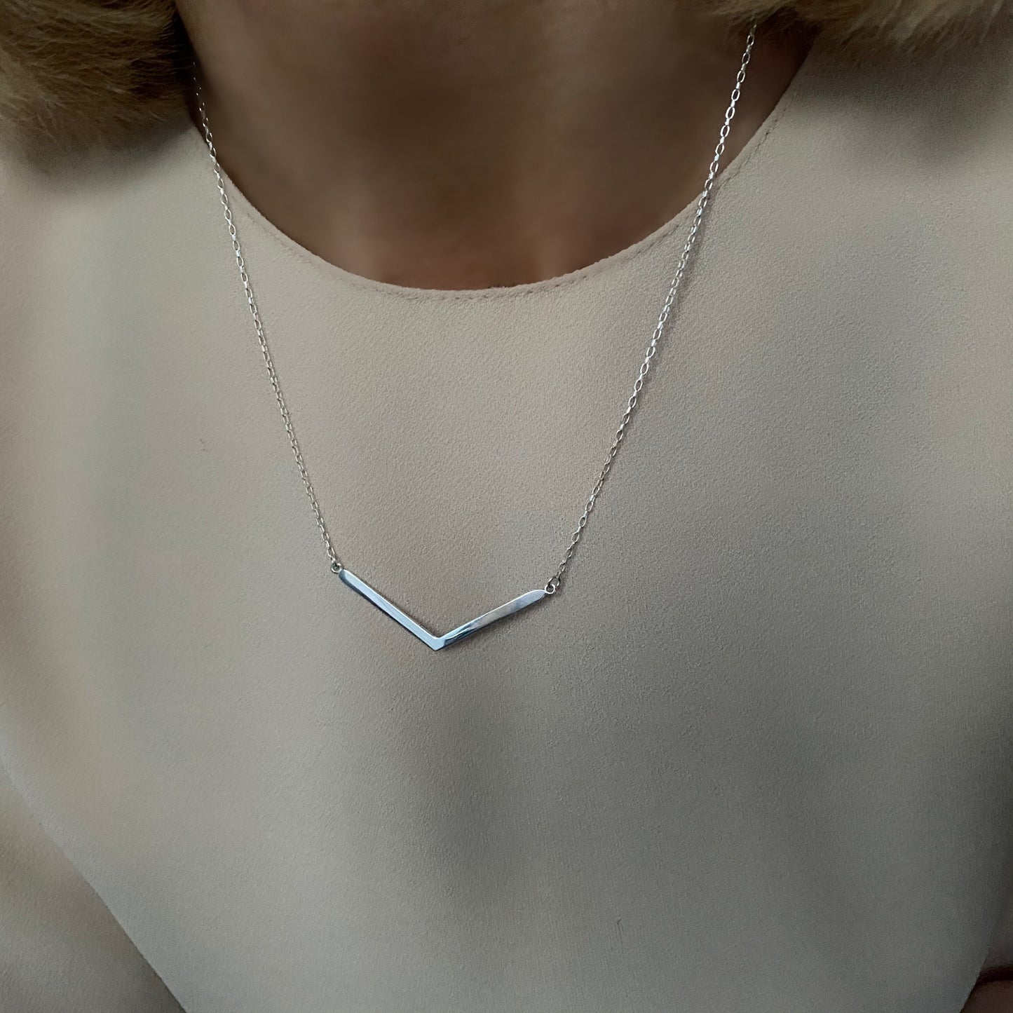 chevron necklace, v bar necklace, geometric necklace, handmade gift for women, bridal jewellery, birthday gift, Mila-SN16