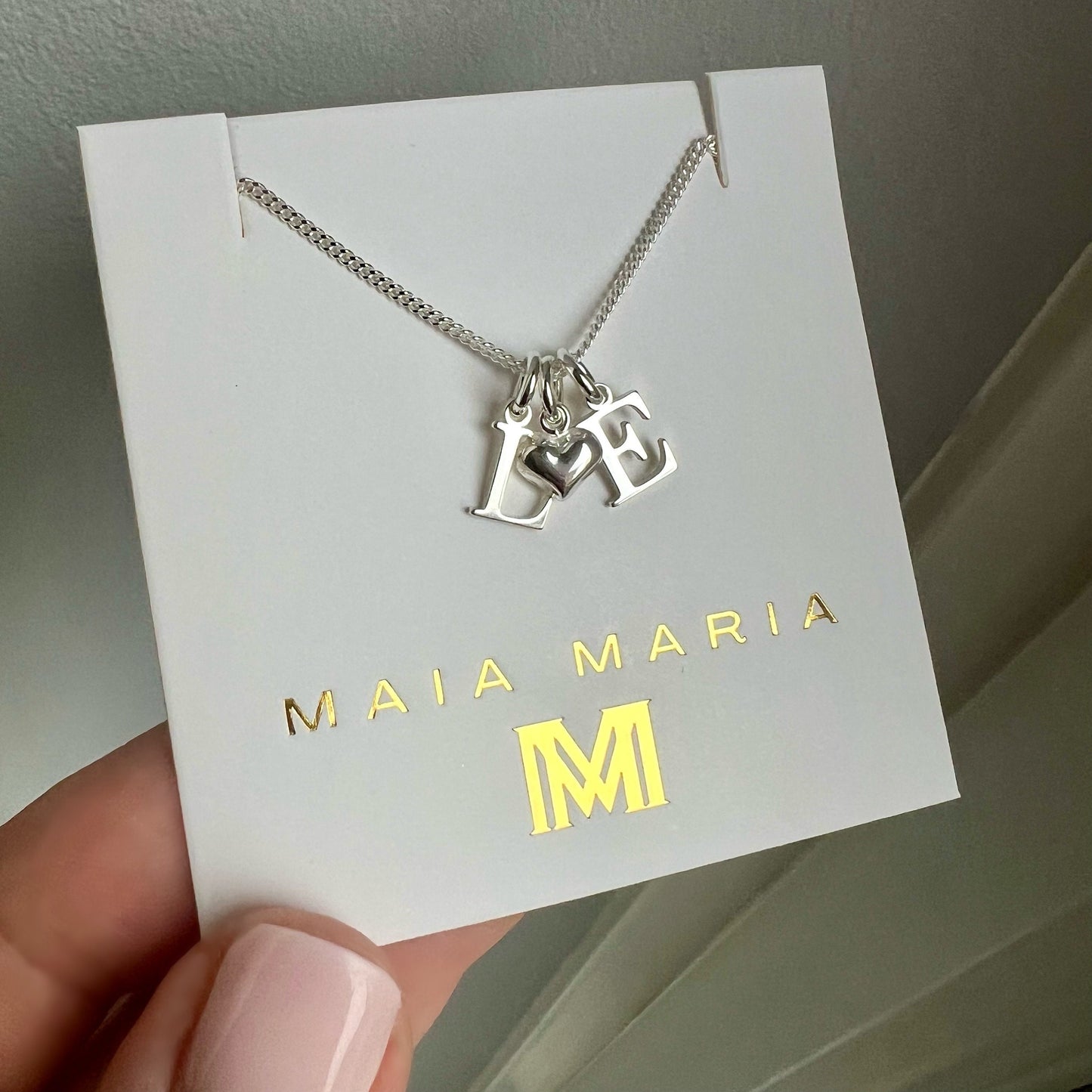 double initial necklace, minimalist jewellery, handmade gift, sterling silver, heart charm, gift for wife, TWO Initial necklace -SNTWO