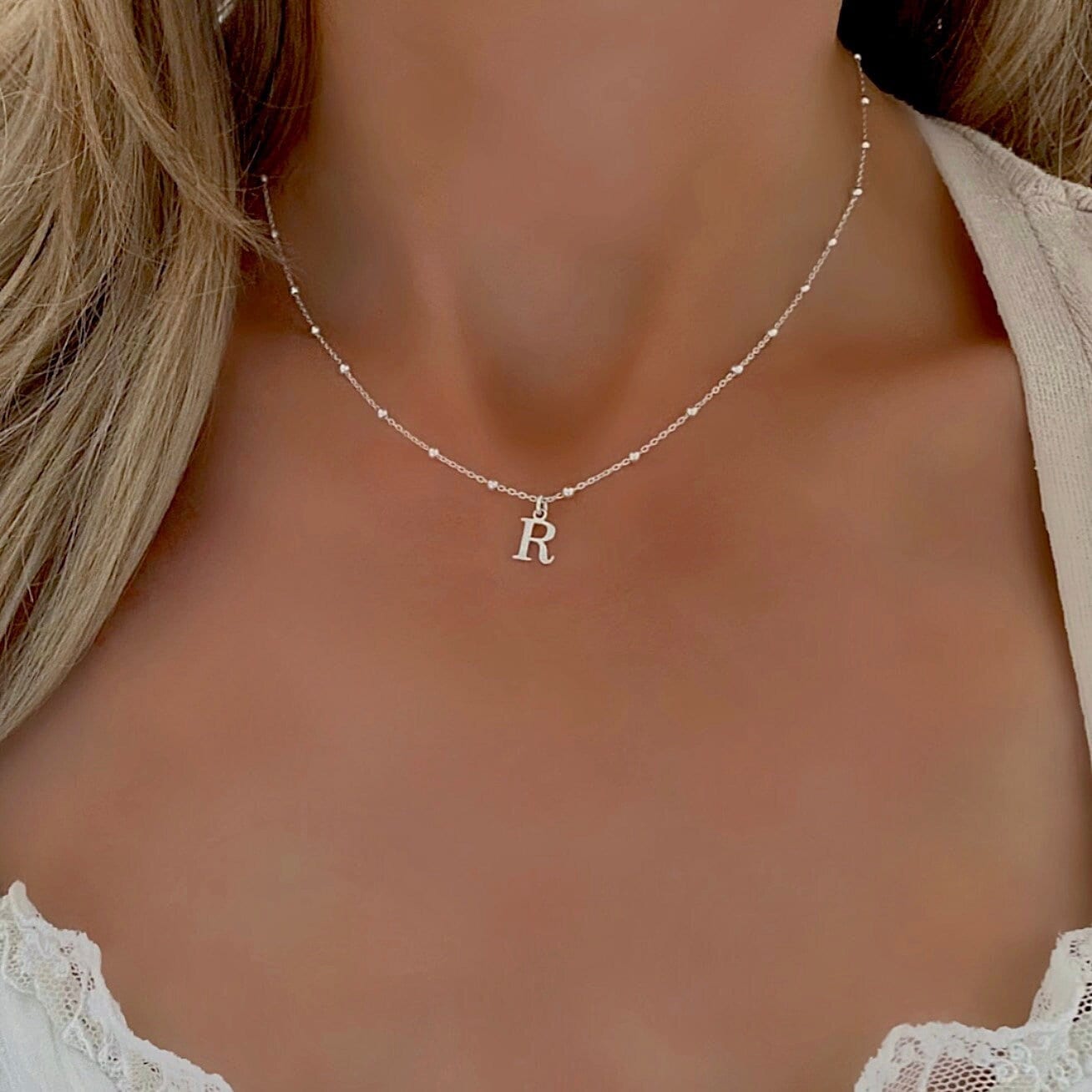 dainty initial necklace, SN30 – MAIA MARIA