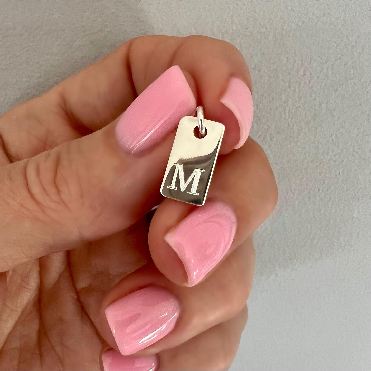 ADD ON Rectangular engraved initial charm