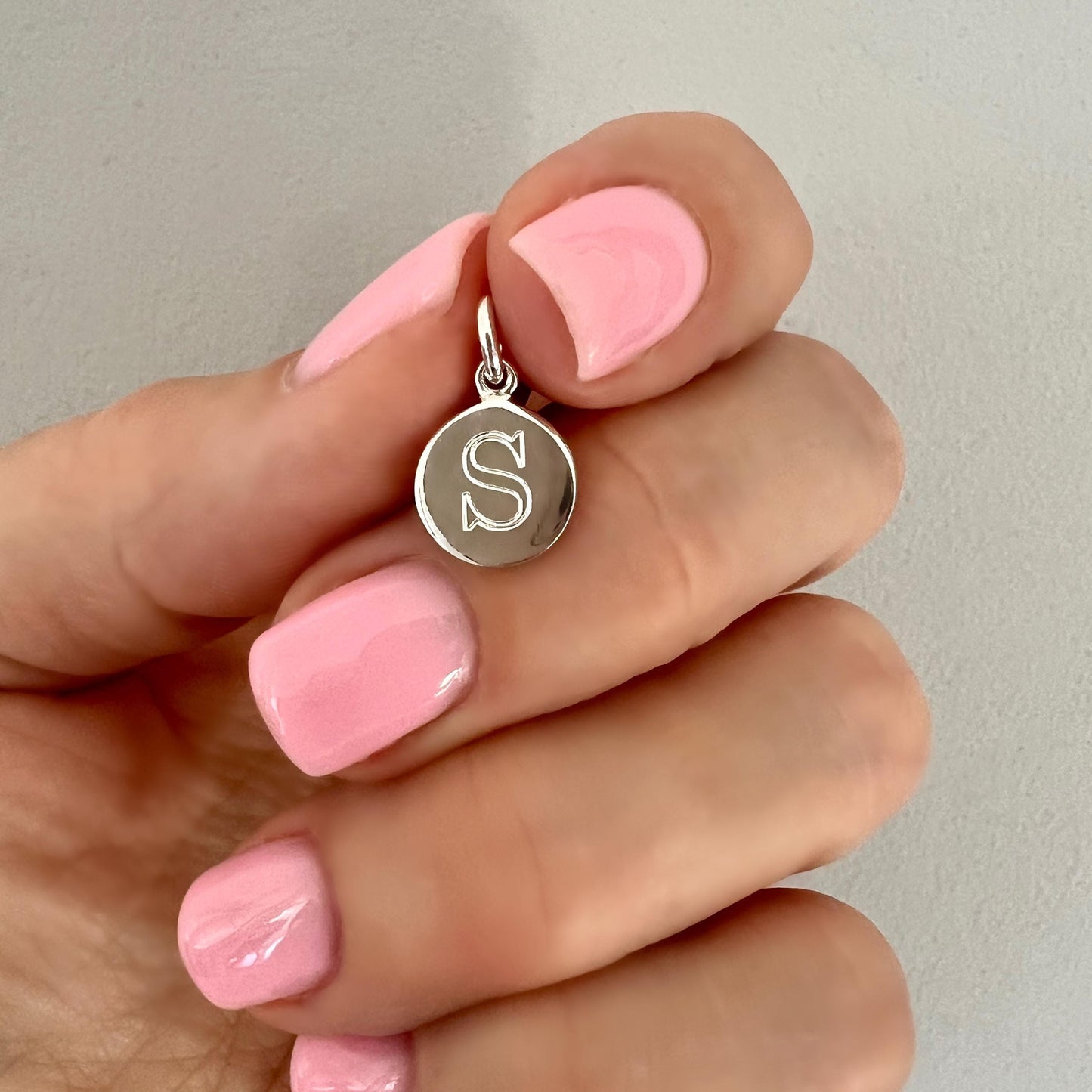 engraved initial charm for necklace, letter charm perfect for gifts, minimalist, monogram charm, personalised birthday gifts, DEYA initial