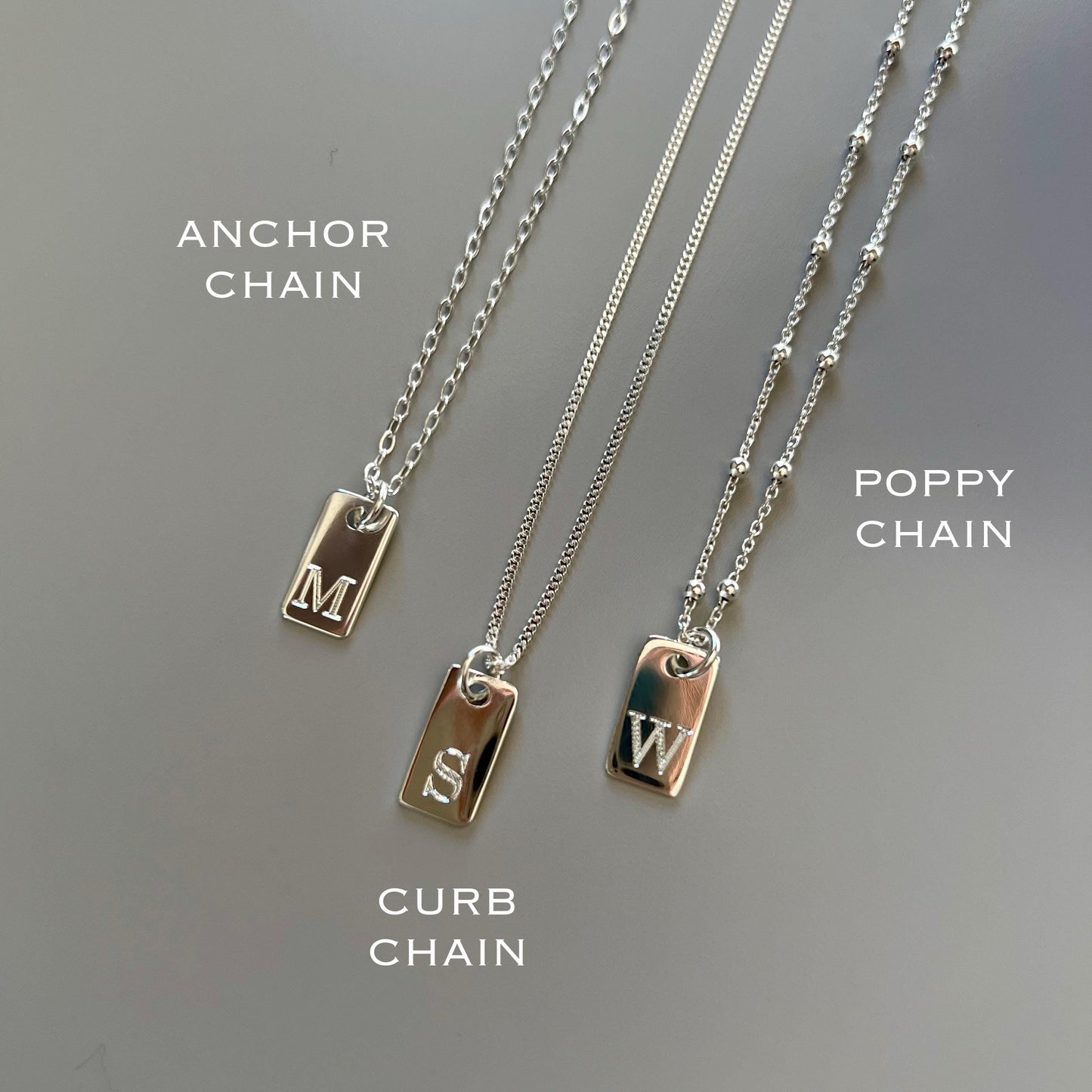 initial necklace for her, engraved tag initial, monogram pendant necklace for birthday gift, custom letter necklace, gift for mum, SNE04