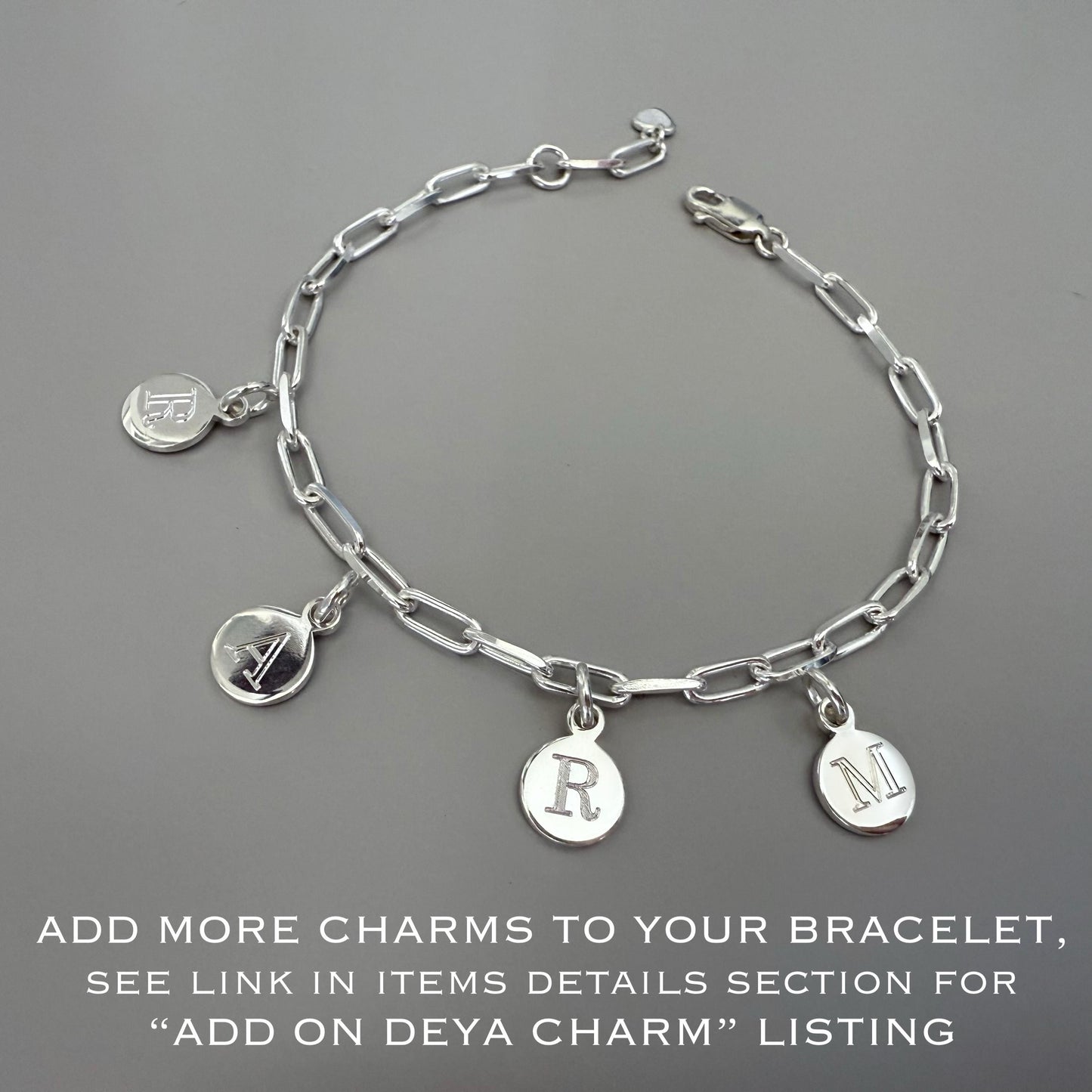 initial disc personalised bracelet, sterling silver, perfect birthday gift, paperclip layering chain, gift for sister, minimalist, SBE11