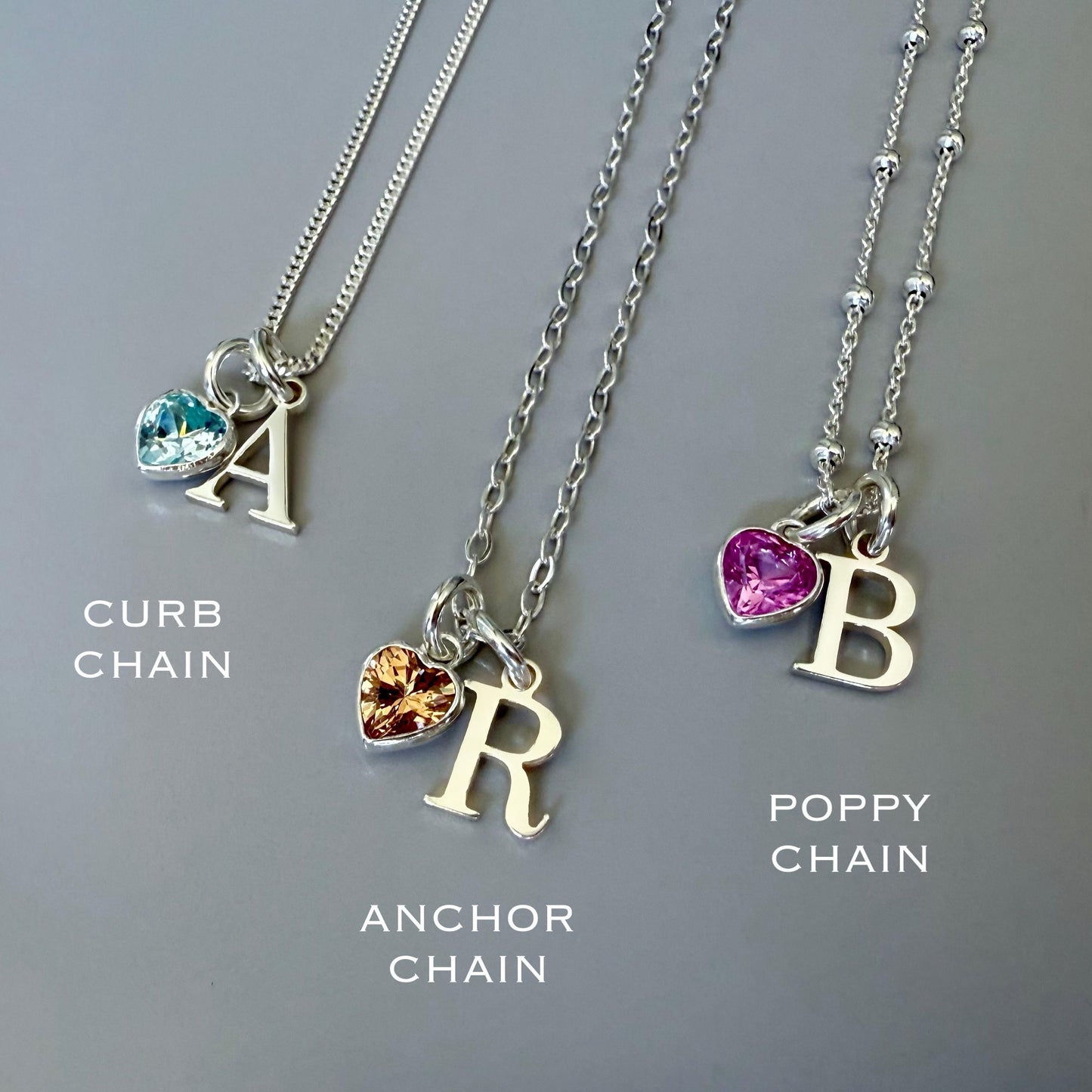 initial and birthstone personalised necklace, sterling silver, satellite chain, monogram necklace for 18th birthday, gifts for new mum