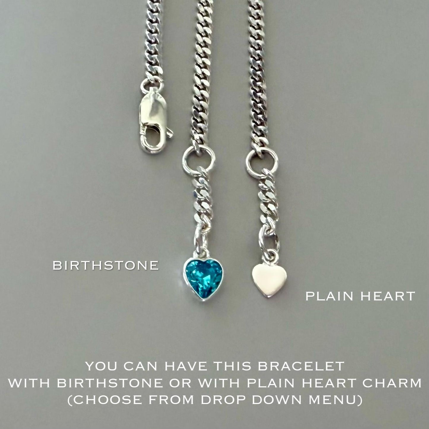 birthstone 925 silver chain bracelet,curb layering chain bracelet, bracelet for women, keepsake, personalised gifts, birthday gifts, SBE