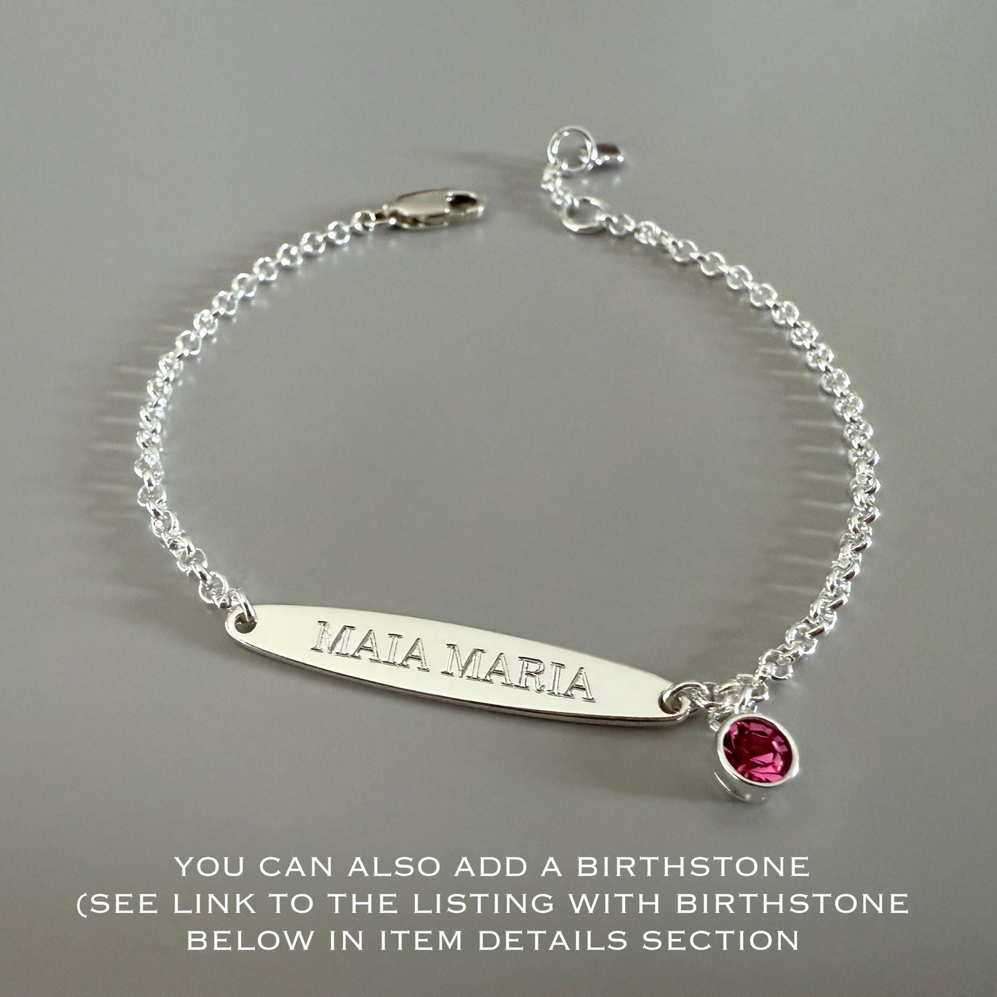 personalised name bar bracelet, engraved name plate, sterling silver, everyday jewellery, birthday gift, gift for her, dainty chain, SBE11