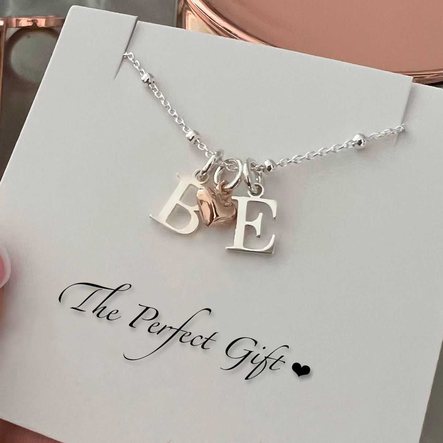 double initial necklace, SNTWO