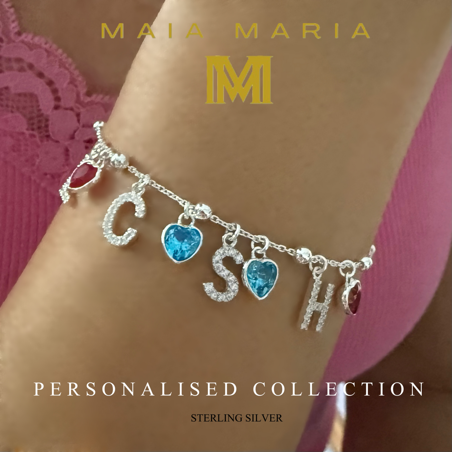birthstone heart satellite chain bracelet, SBM23A