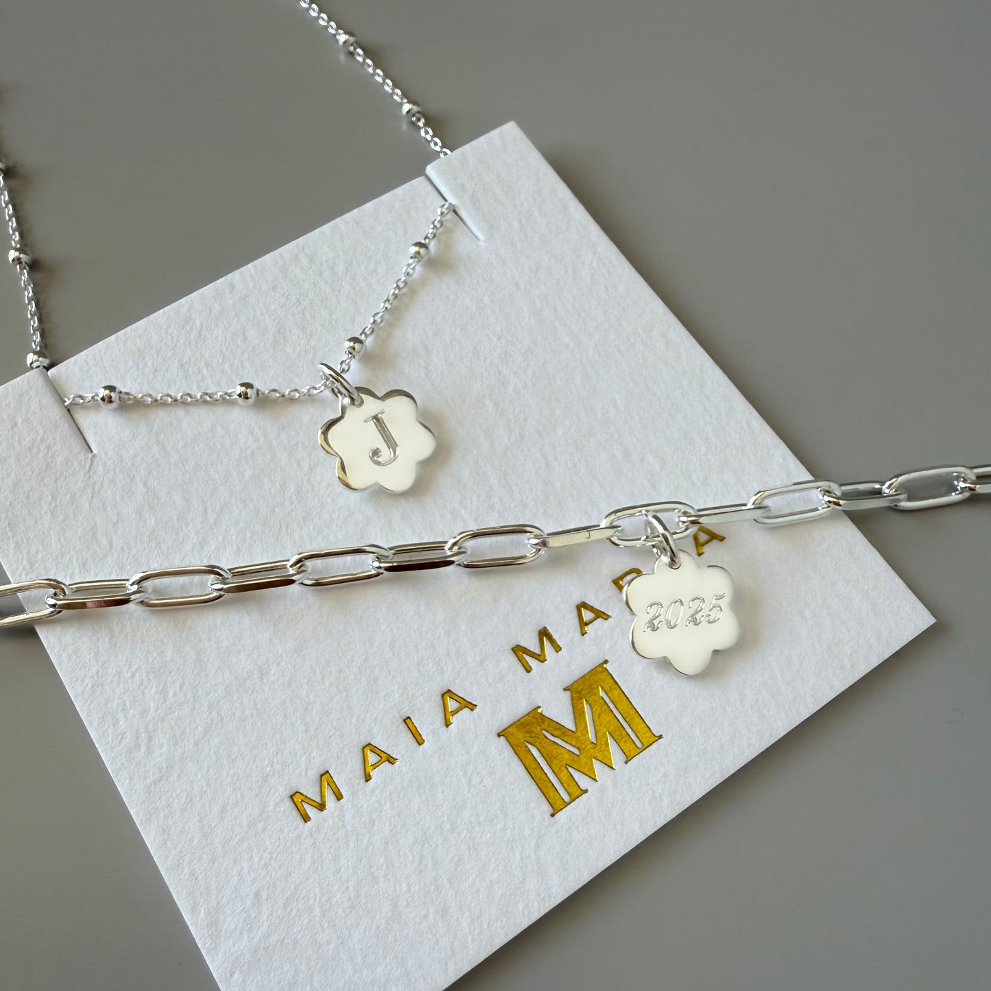 daisy mini engraved pendant necklace, SNE07