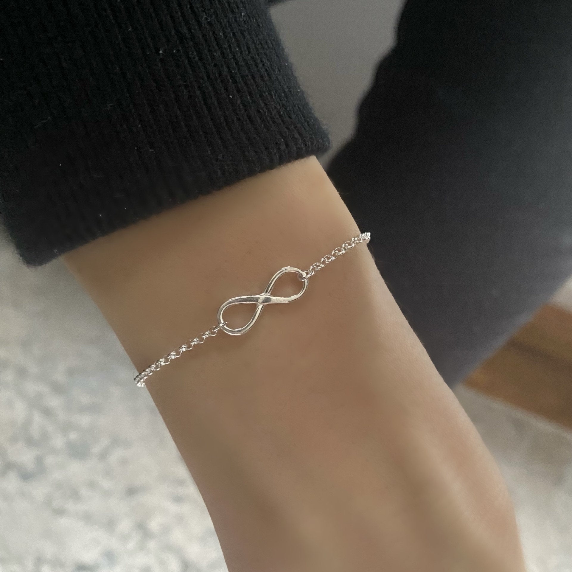 infinity sterling silver bracelet, dainty silver bracelet, sterling silver jewellery, gift for women, handmade jewellery, INFINITY-SB3