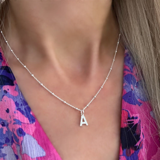 crystal initial necklace, SN10