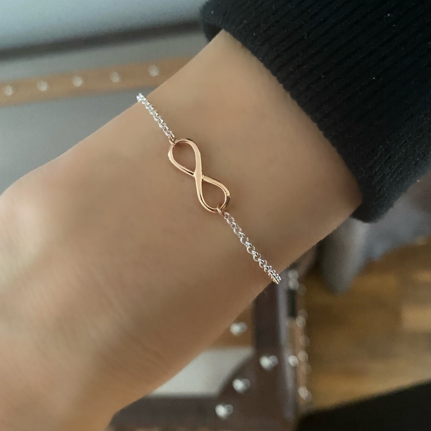 infinity sterling silver bracelet, dainty silver bracelet, sterling silver jewellery, gift for women, handmade jewellery, INFINITY-SB3