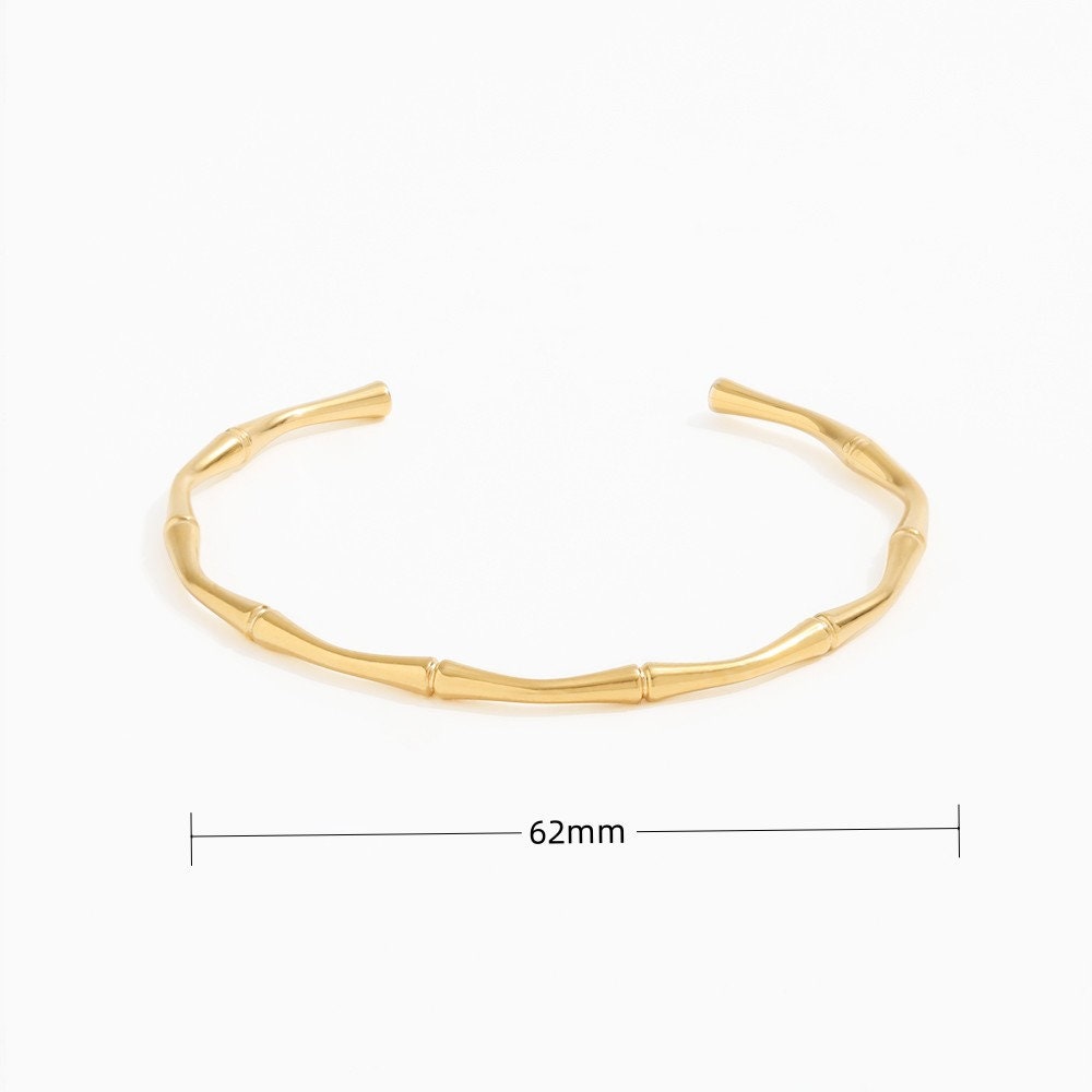 gold bangle, bamboo bangle for women, stacking bracelet, minimalist jewellery, gifts for women, GB02