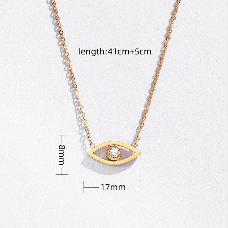 evil eye necklace, Valentines gift for her, necklace for women, minimalist jewellery, gifts for women, gold waterproof jewellery, GN04