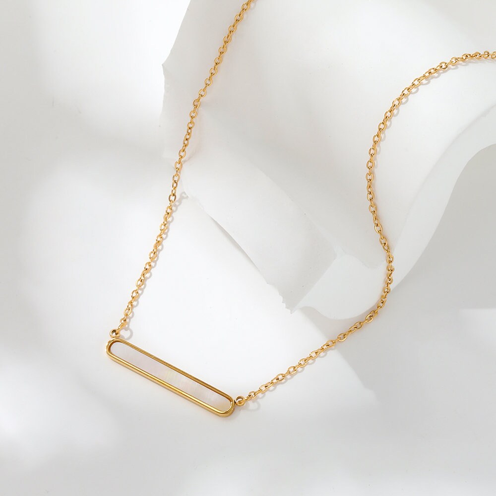 gold bar necklace, geometric necklace, gift for her, minimalist jewellery, gifts for women, gold waterproof jewellery, GN03