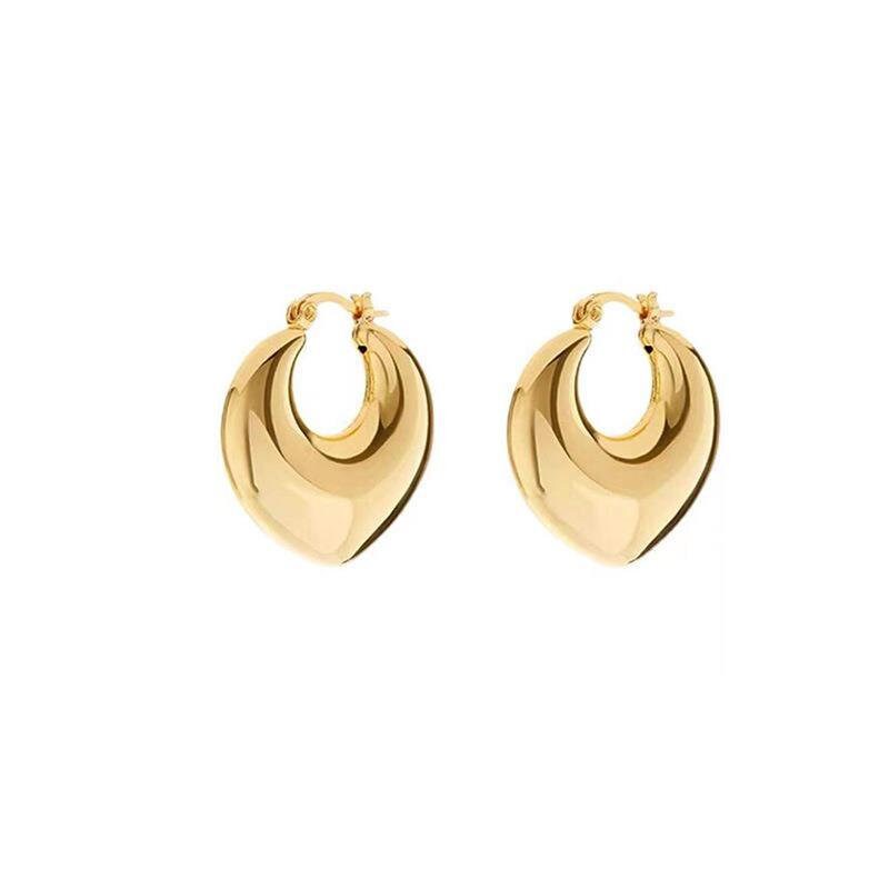 thick gold hoop earrings, 18k gold plated waterproof jewellery, chunky gold hoops, birthday gift, minimalist jewellery, gift for women, GE05