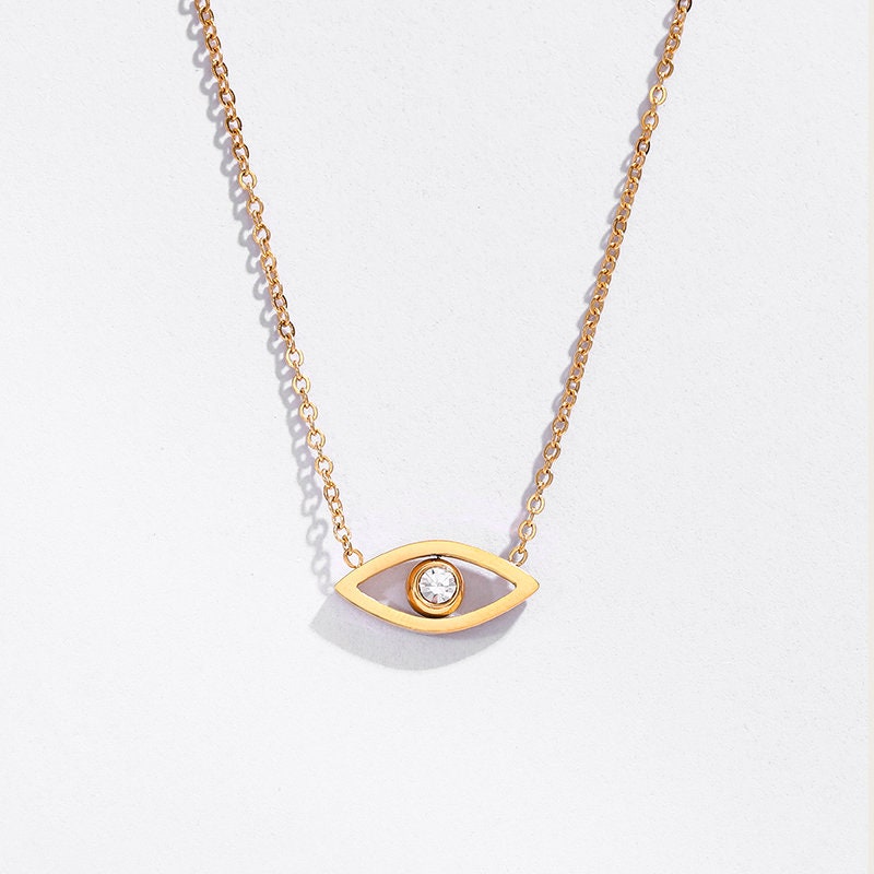 evil eye necklace, Valentines gift for her, necklace for women, minimalist jewellery, gifts for women, gold waterproof jewellery, GN04