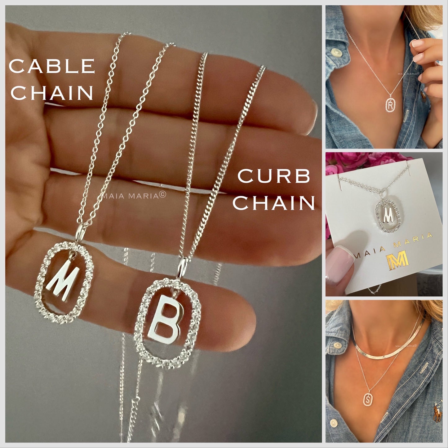 initial necklace, monogram necklace, mothers day gift, letter necklace for birthday gift, LIBBY SNM04