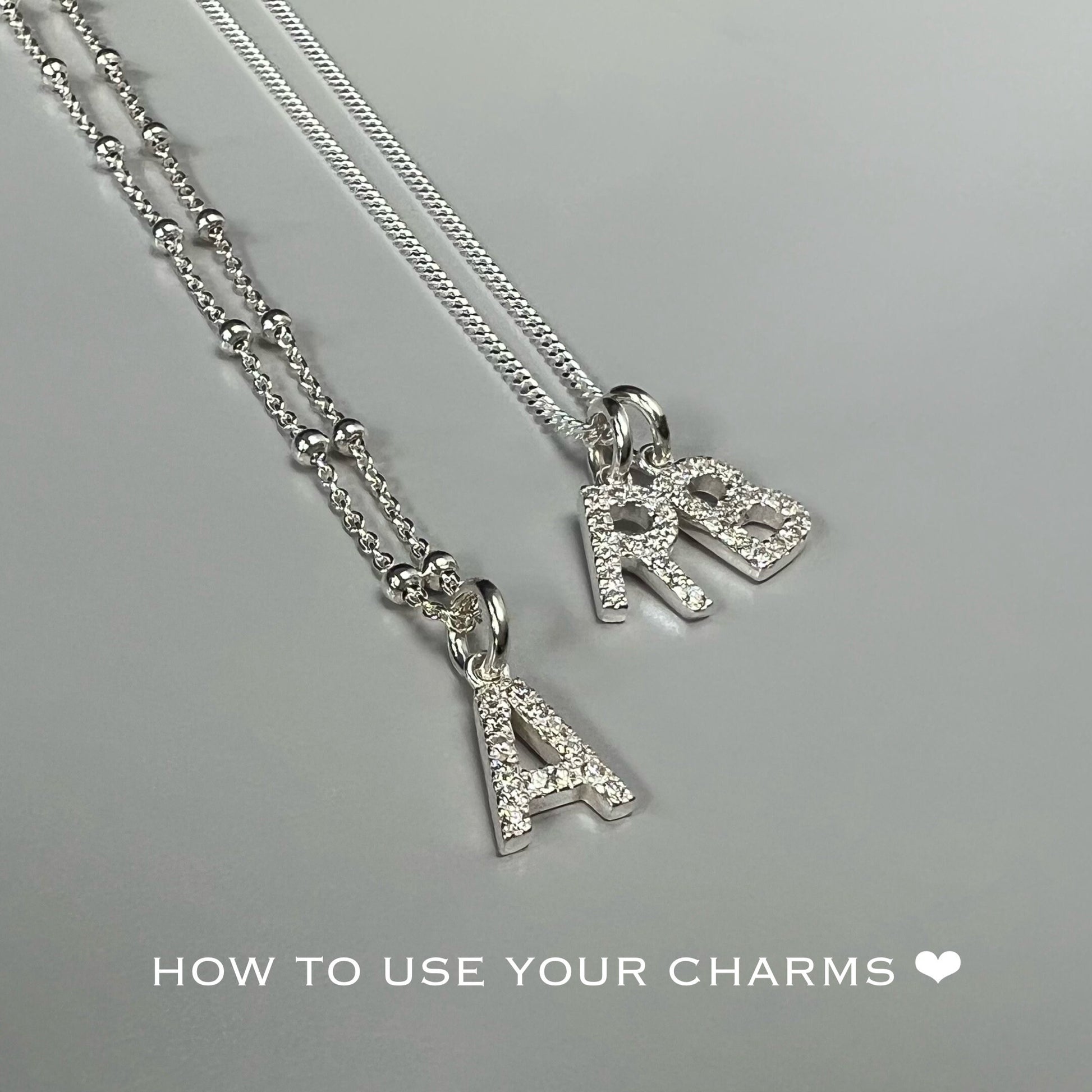 initial charm pendant for necklace, letter charm perfect for gifts, monogram personalised birthday gifts, INITIAL CRYSTAL CHARM-MCH1