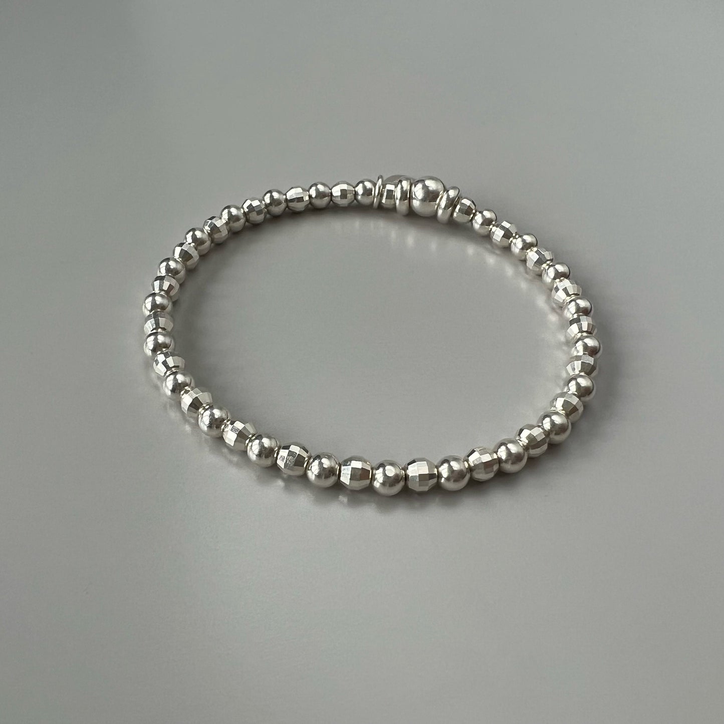 silver beaded bracelet, stacking bracelet, handmade jewellery, minimalist jewellery, bracelets for women, MIXER MIRROR-SB4