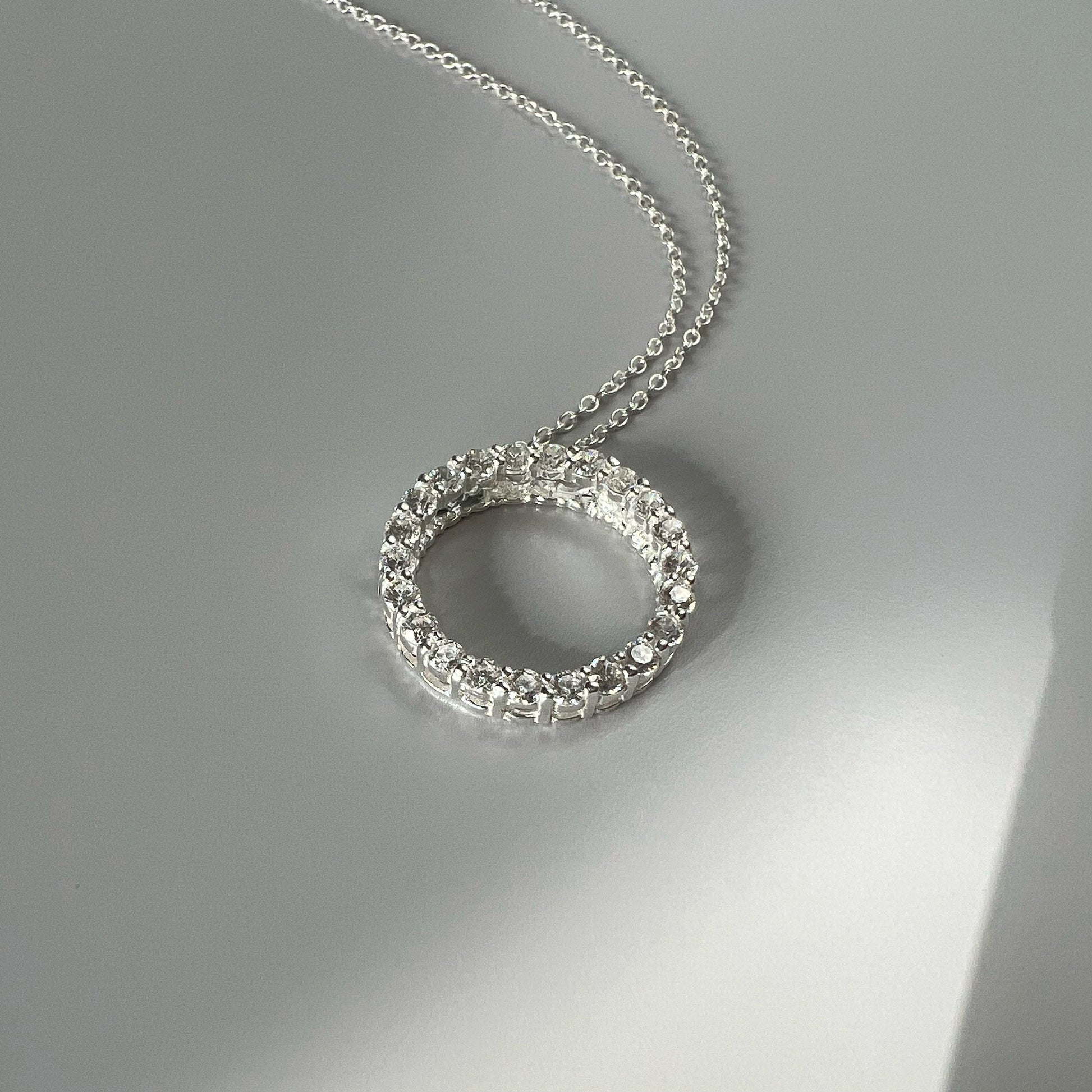 circle of life necklace, sterling silver, gift for women, round pendant, necklace for women, pave pendant, gift for mum, SNM11