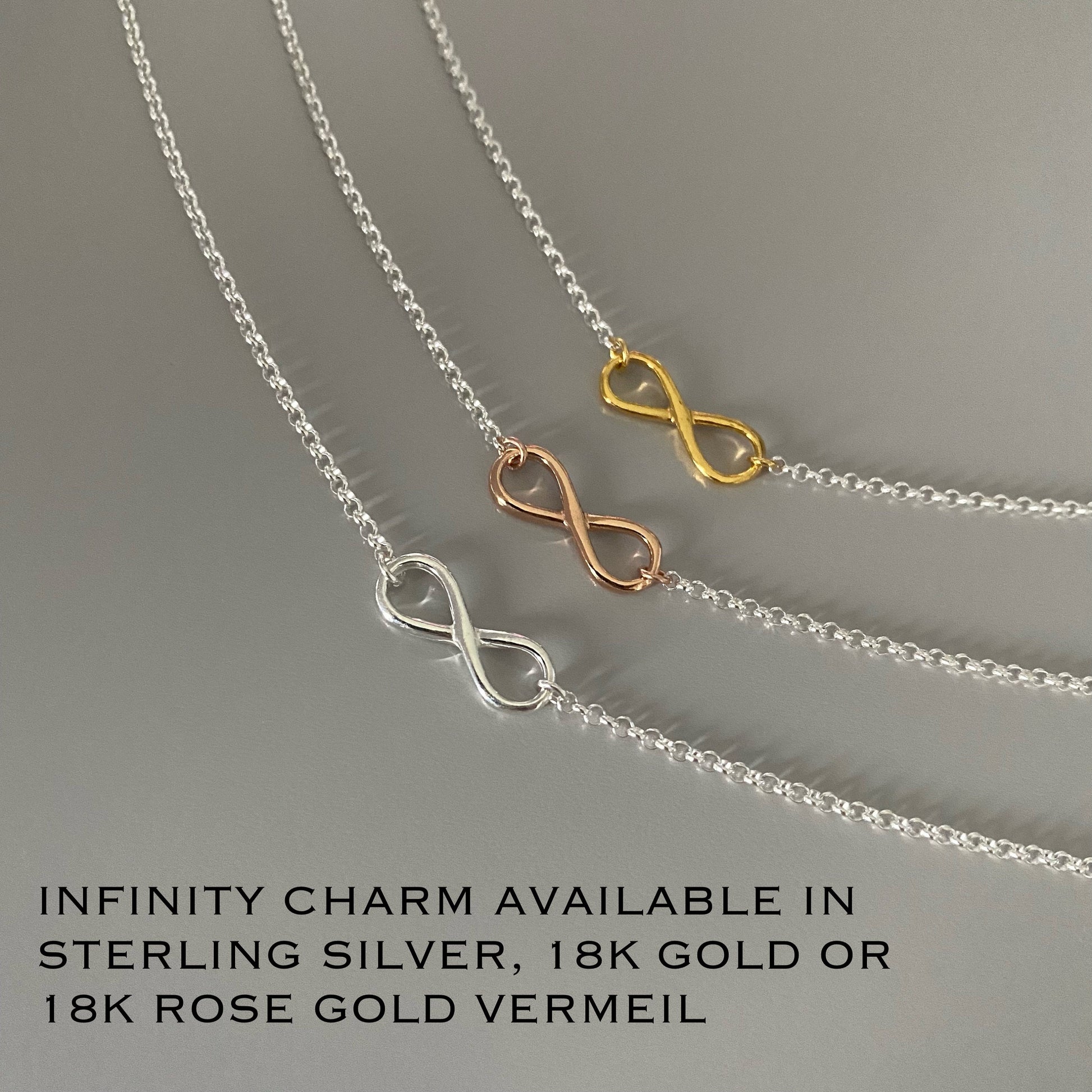 infinity charm necklace, minimalist jewellery, handmade jewellery, necklace for women, meaningful gift, INFINITY-SN101