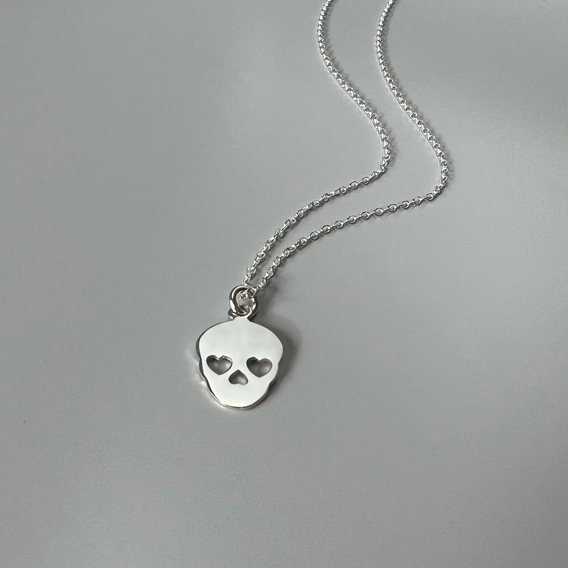 skull necklace, sterling silver, human skull, minimalist jewellery, birthday gifts, necklace for women, Halloween jewellery, SNM13