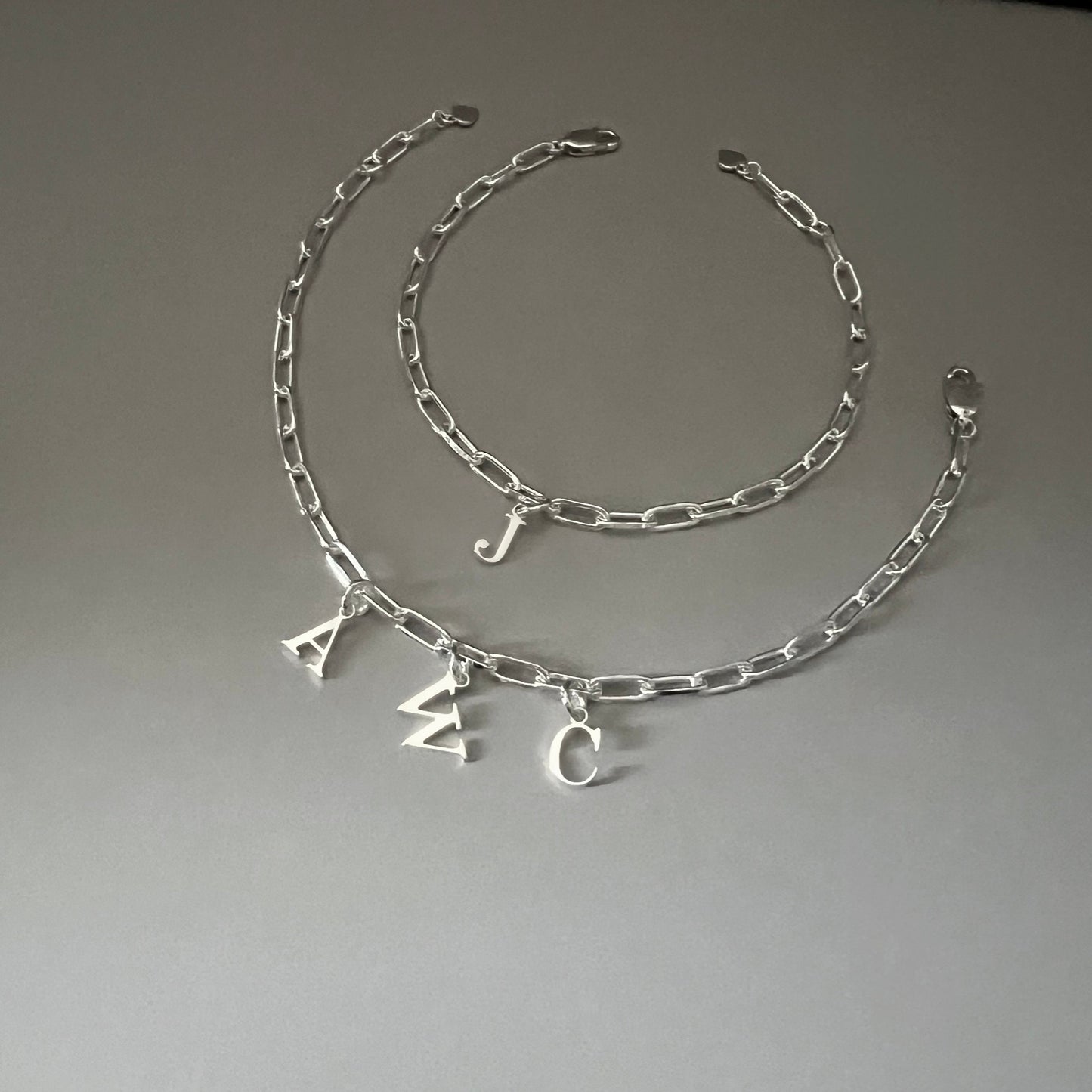 initial sterling silver bracelet, personalised jewellery, monogram bracelet,18th birthday gift, charm bracelet for gift, LOTTI multi-SBM11