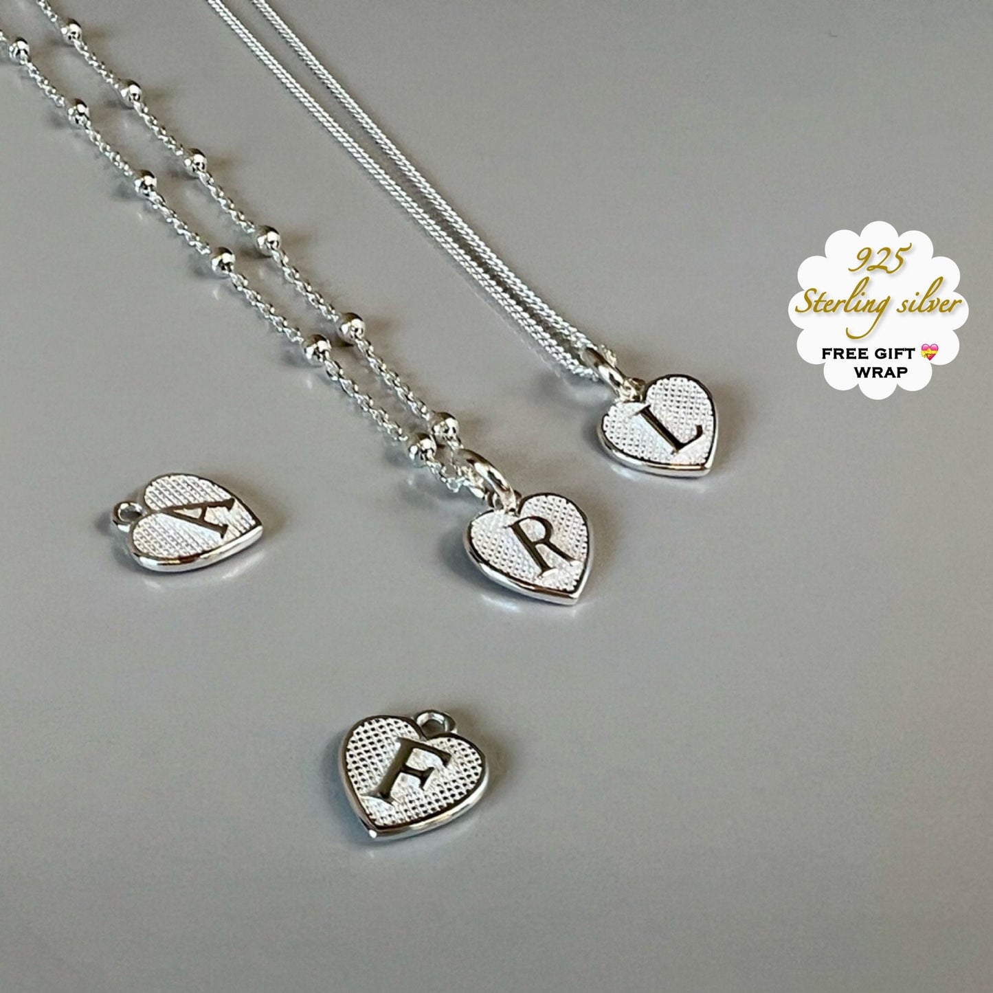 custom initial necklace, letter pendant, personalised gifts, 18th birthday gift, heart initial-SNM14