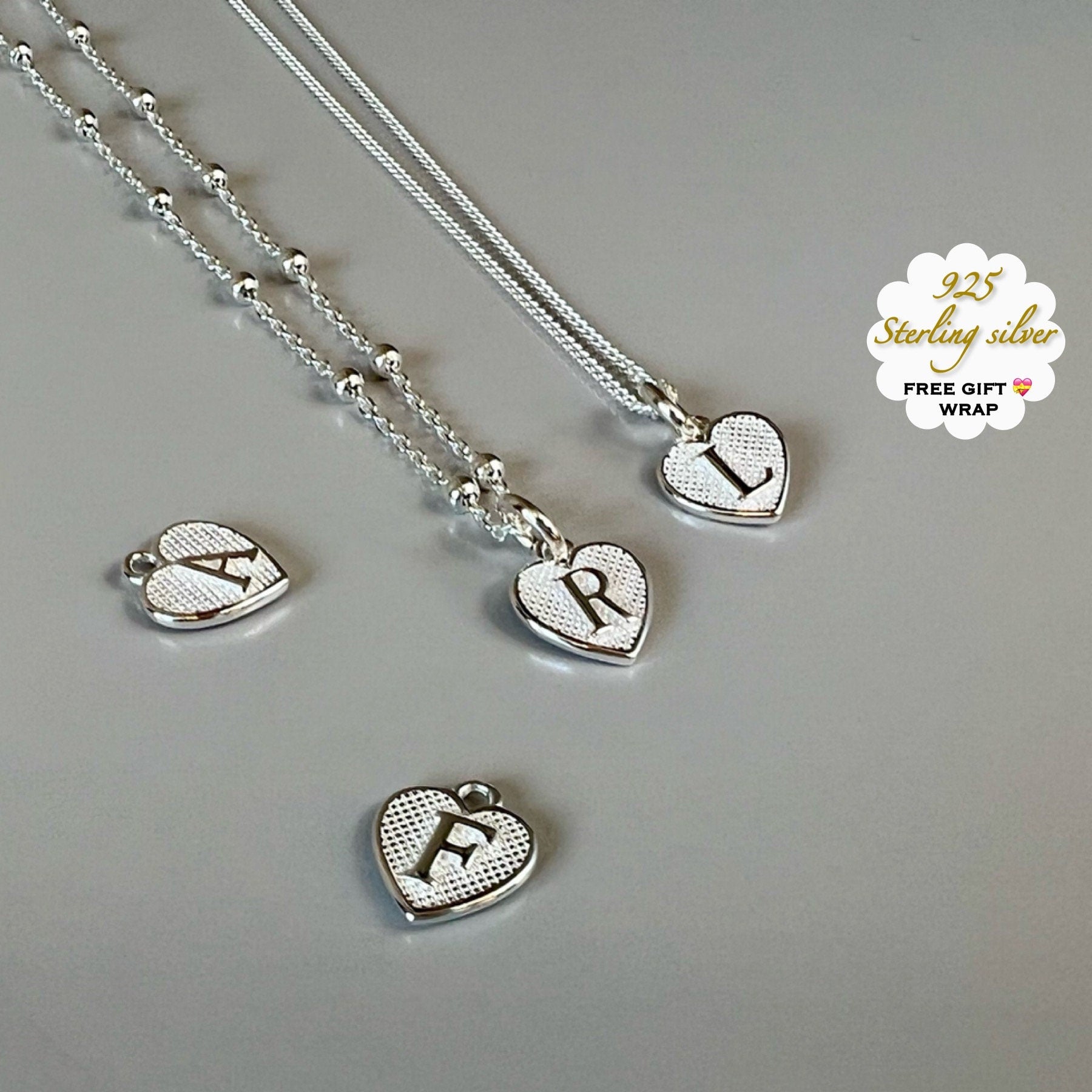 custom initial necklace, letter pendant, personalised gifts, 18th birthday gift, heart initial-SNM14