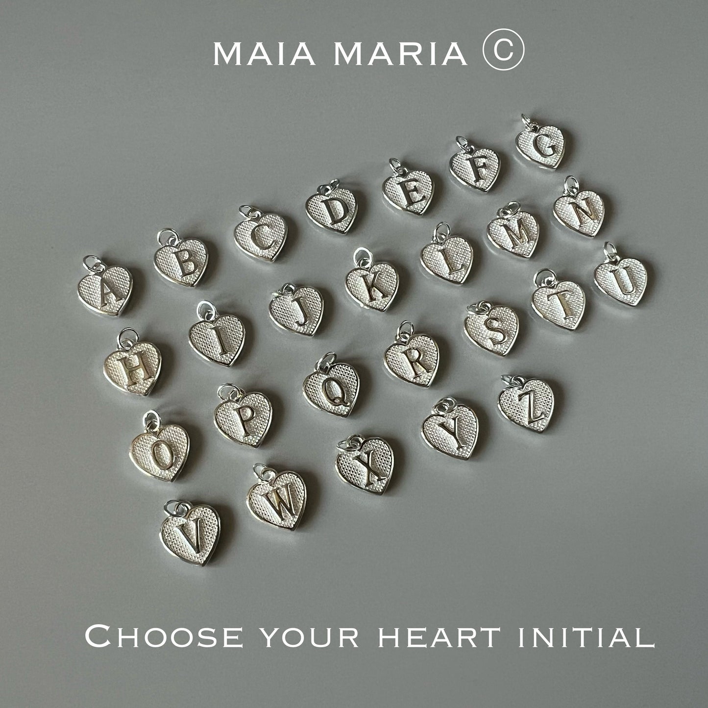 dainty initial necklace, gift for her, monogram pendant, sterling silver jewellery, custom letter, 18th birthday gift, heart initial-SNM14