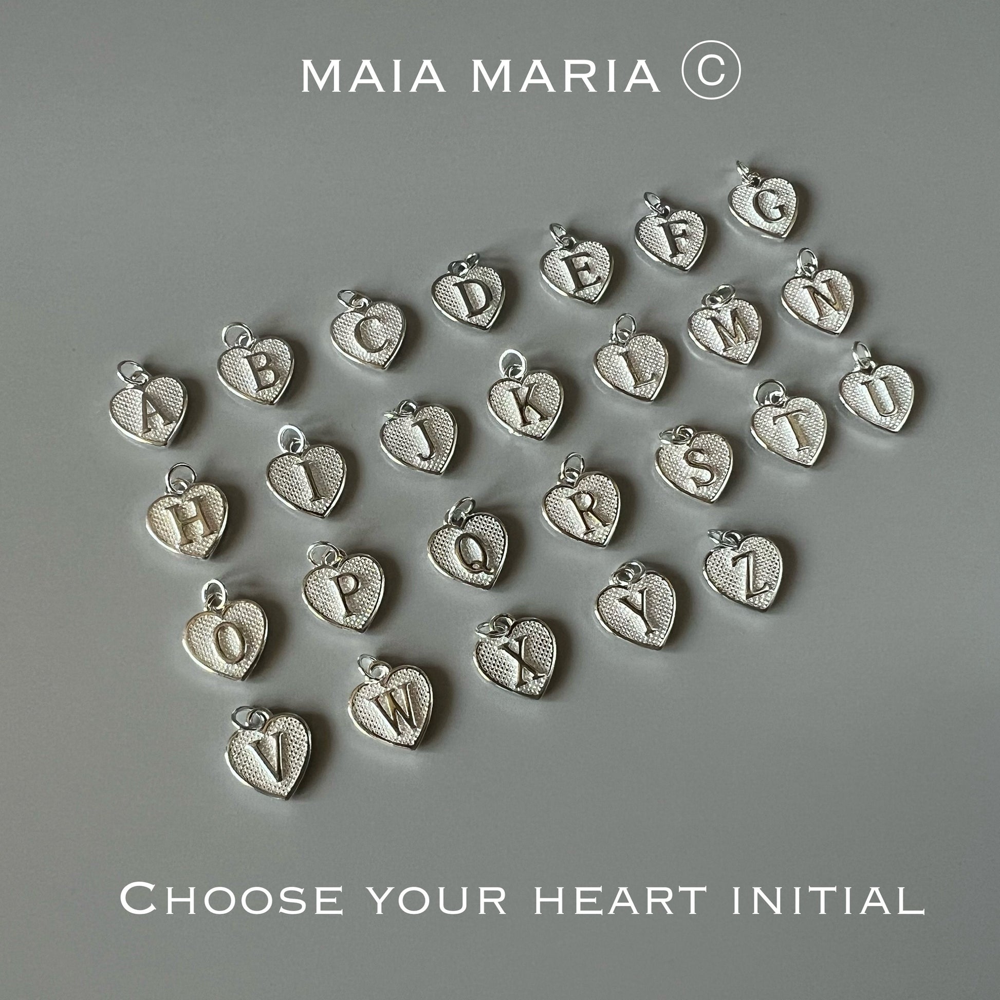 dainty initial necklace, gift for her, monogram pendant, sterling silver jewellery, custom letter, 18th birthday gift, heart initial-SNM14