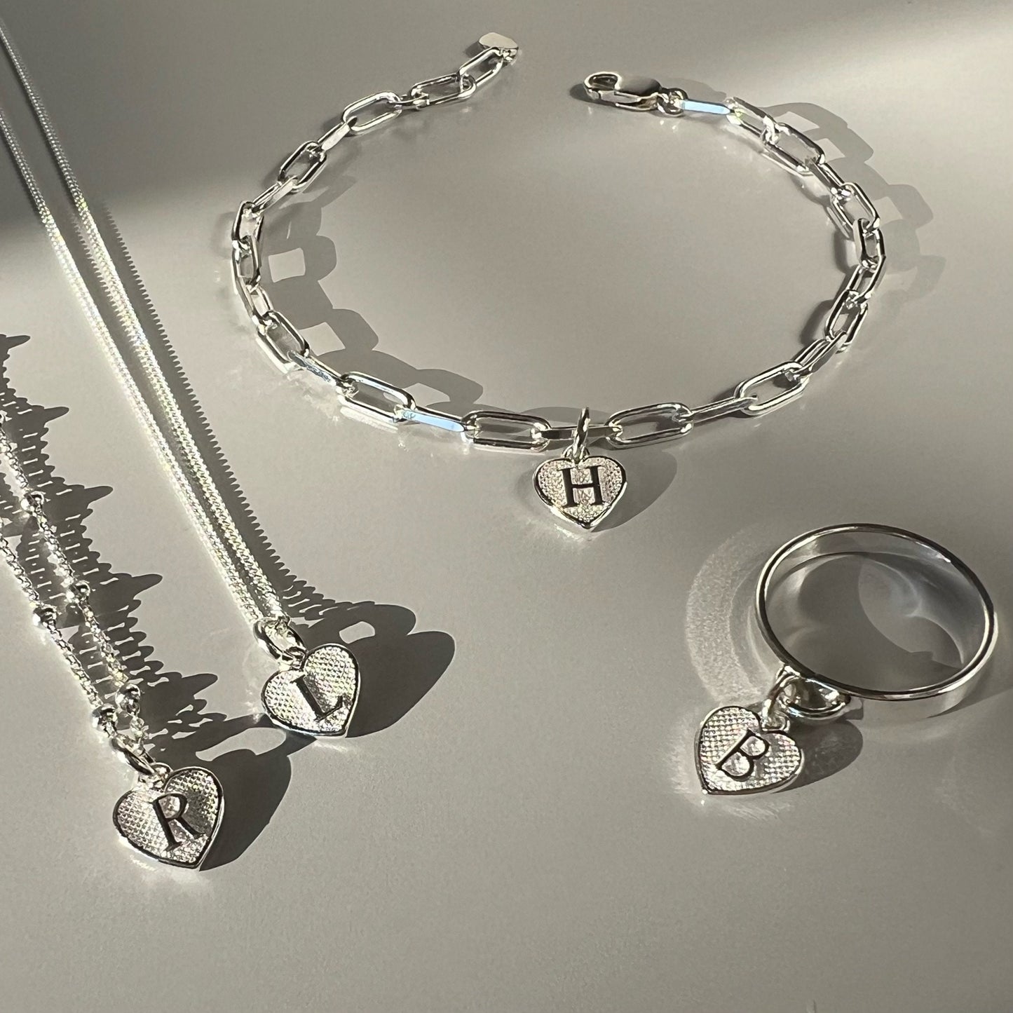 dainty initial necklace, gift for her, monogram pendant, sterling silver jewellery, custom letter, 18th birthday gift, heart initial-SNM14