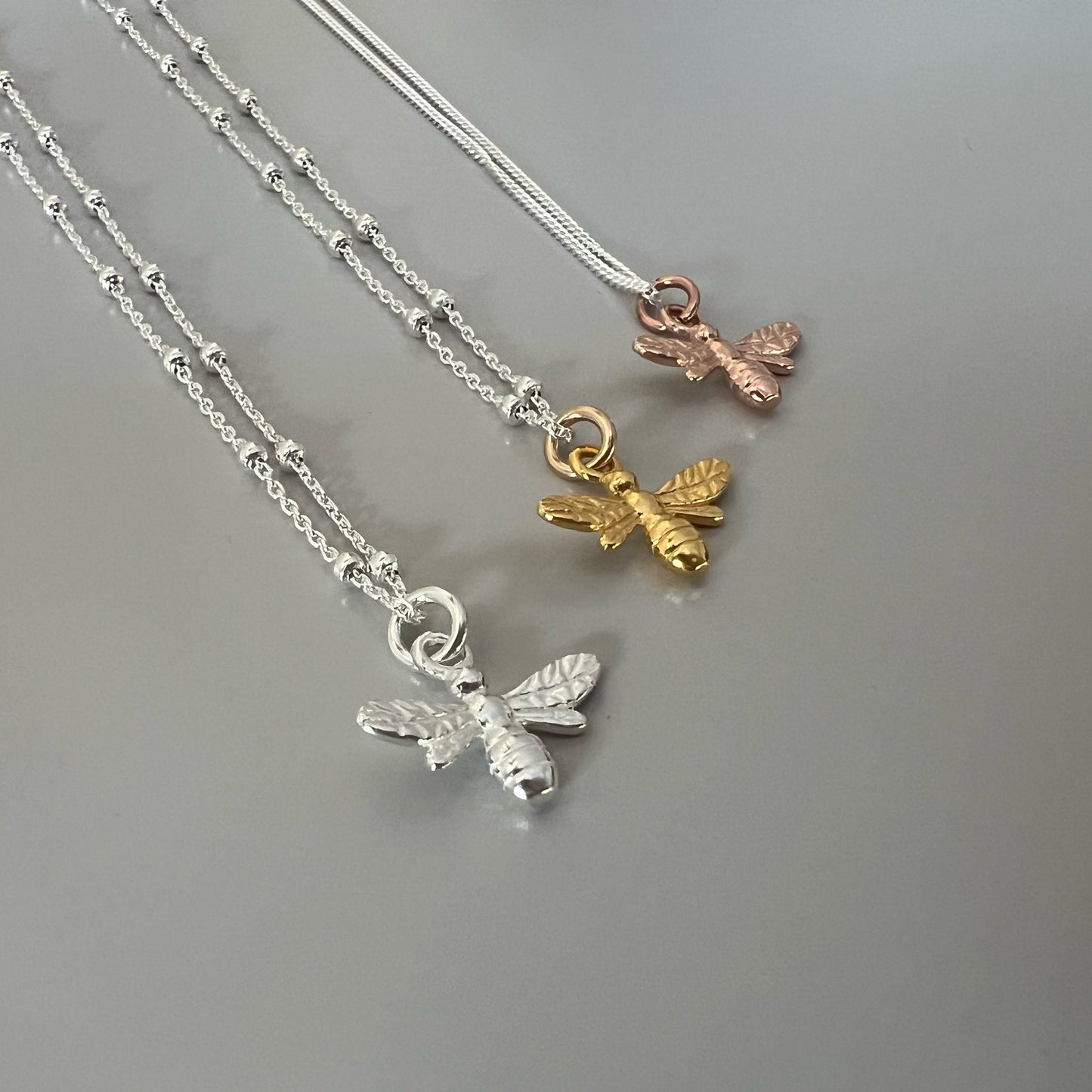 bumble bee sterling silver necklace, bee charm necklace, minimalist jewellery, unique gifts for women SNM15