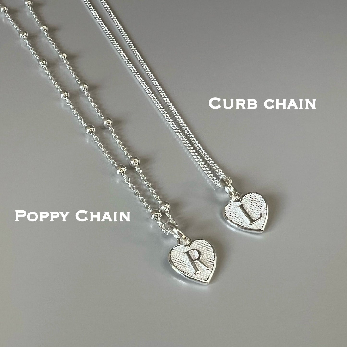 dainty initial necklace, gift for her, monogram pendant, sterling silver jewellery, custom letter, 18th birthday gift, heart initial-SNM14