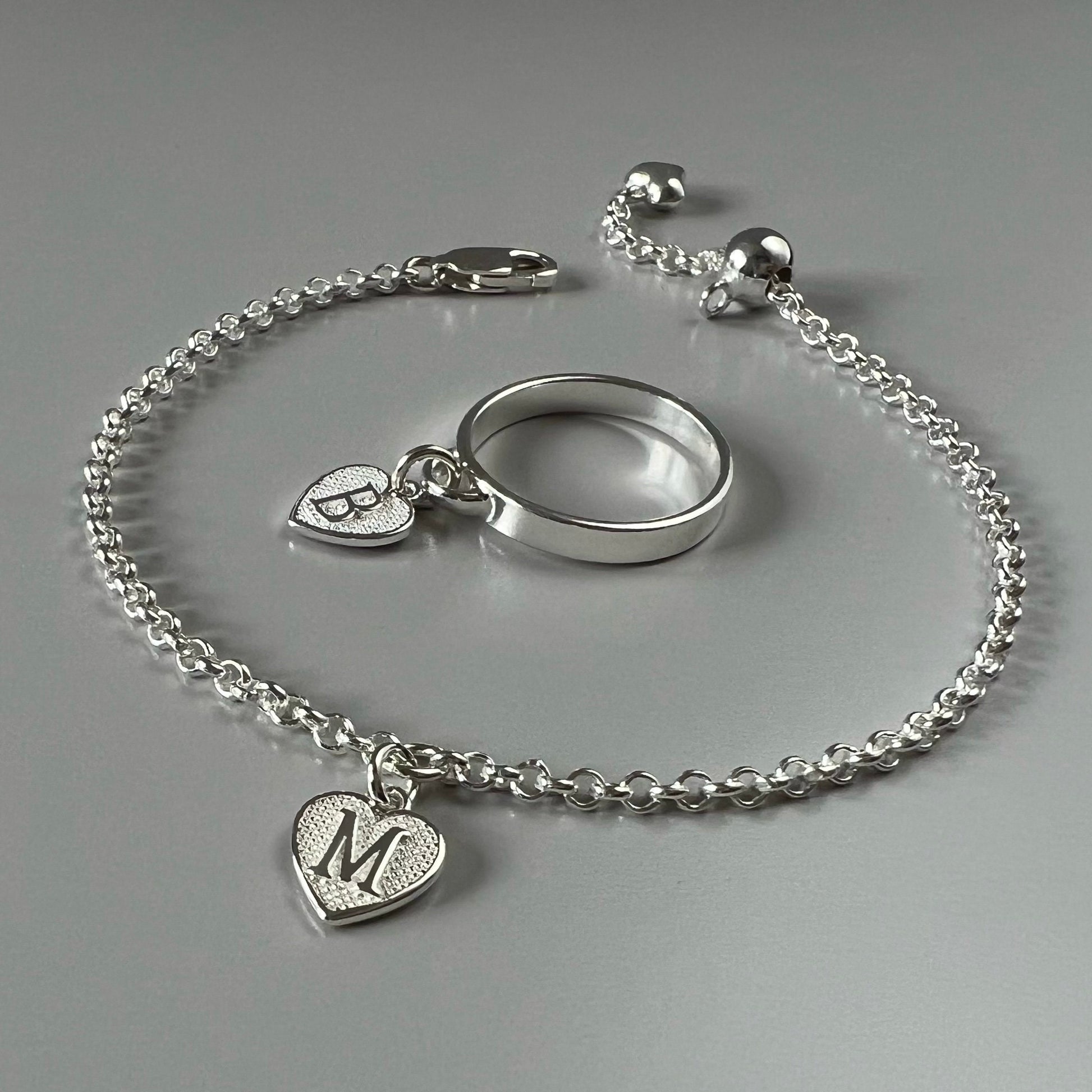 initial ring, sterling silver band, 18th birthday gift, dangle ring, minimalist jewellery, monogram charm ring, custom jewellery, SRM11