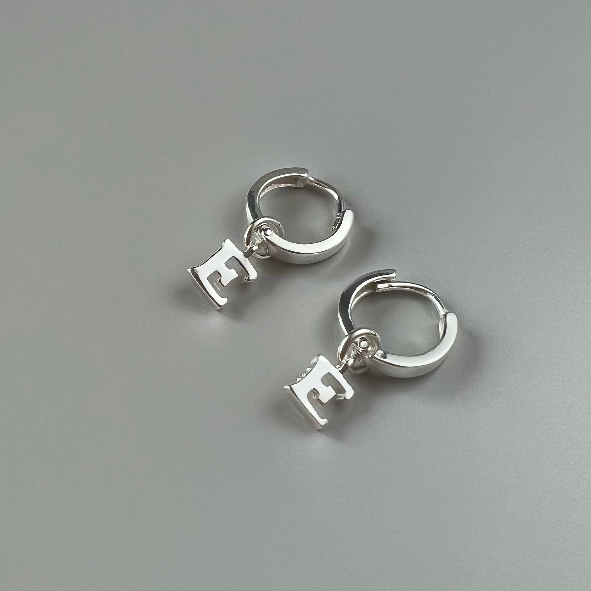 dainty initial earring huggie, hoops, sterling silver, alphabet letter earring, birthday gift, personalised jewellery, Initial Huggies SEM02