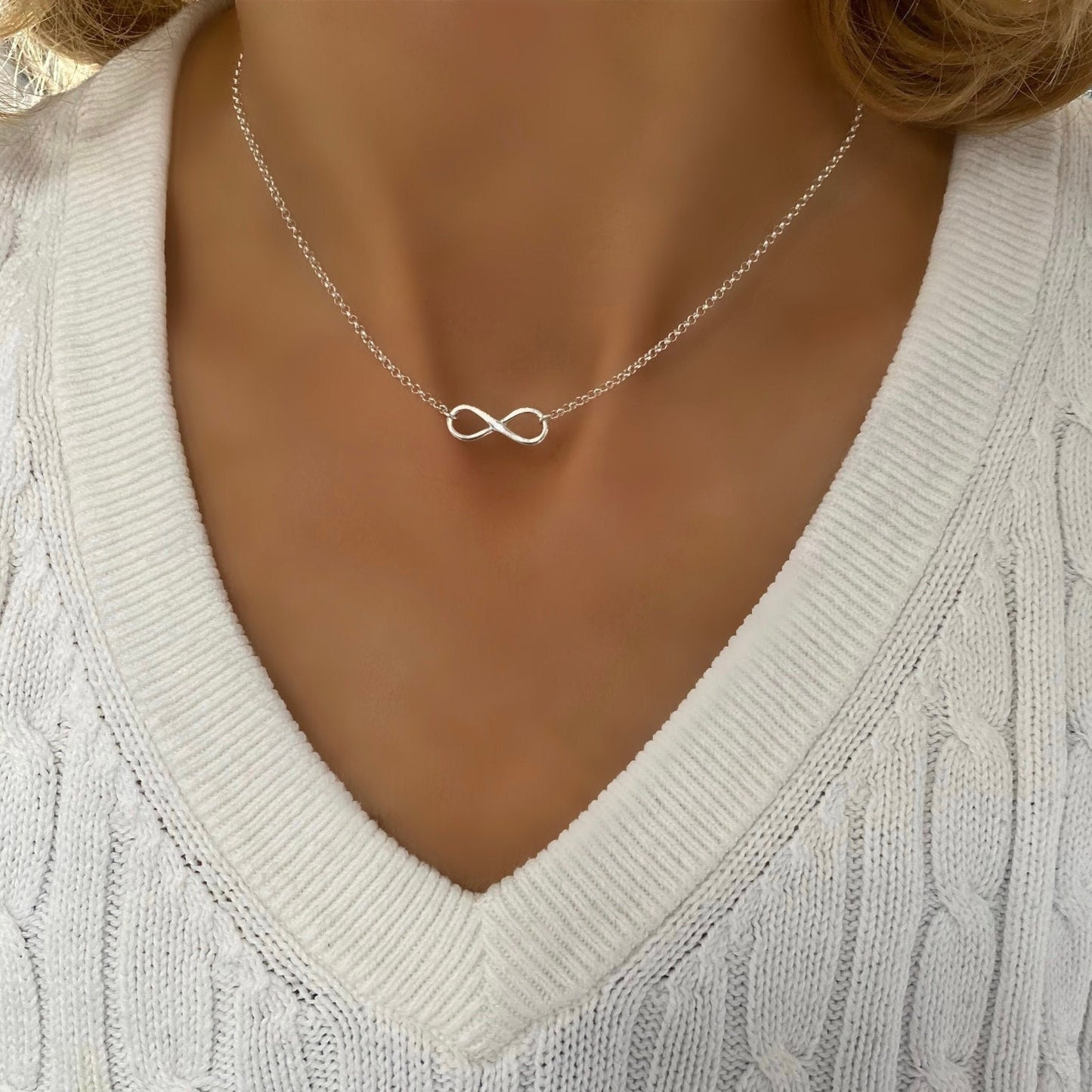 infinity charm necklace, minimalist jewellery, handmade jewellery, necklace for women, meaningful gift, INFINITY-SN101