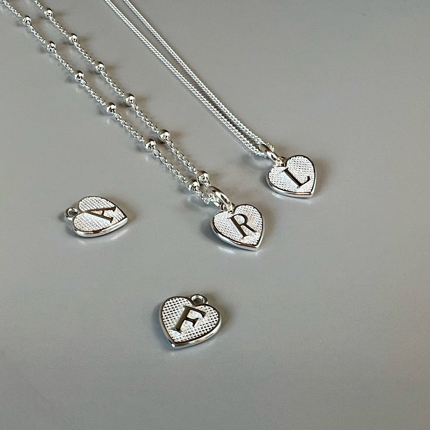 dainty initial necklace, gift for her, monogram pendant, sterling silver jewellery, custom letter, 18th birthday gift, heart initial-SNM14