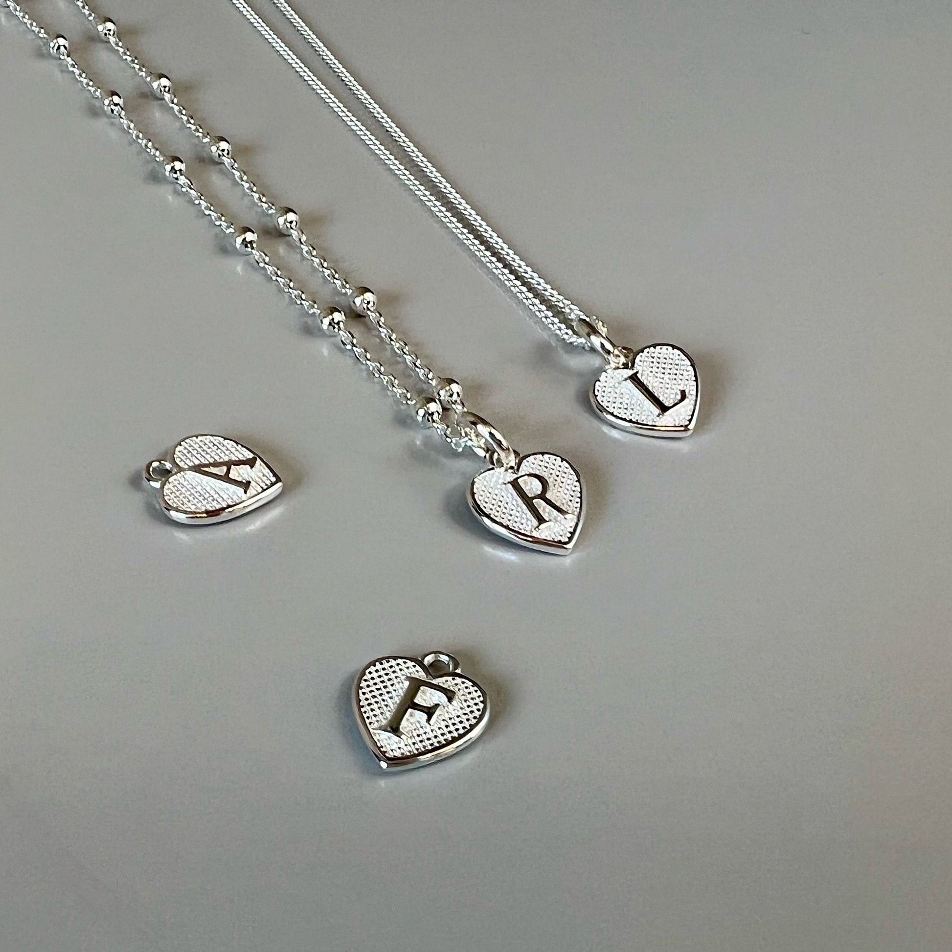 dainty initial necklace, gift for her, monogram pendant, sterling silver jewellery, custom letter, 18th birthday gift, heart initial-SNM14