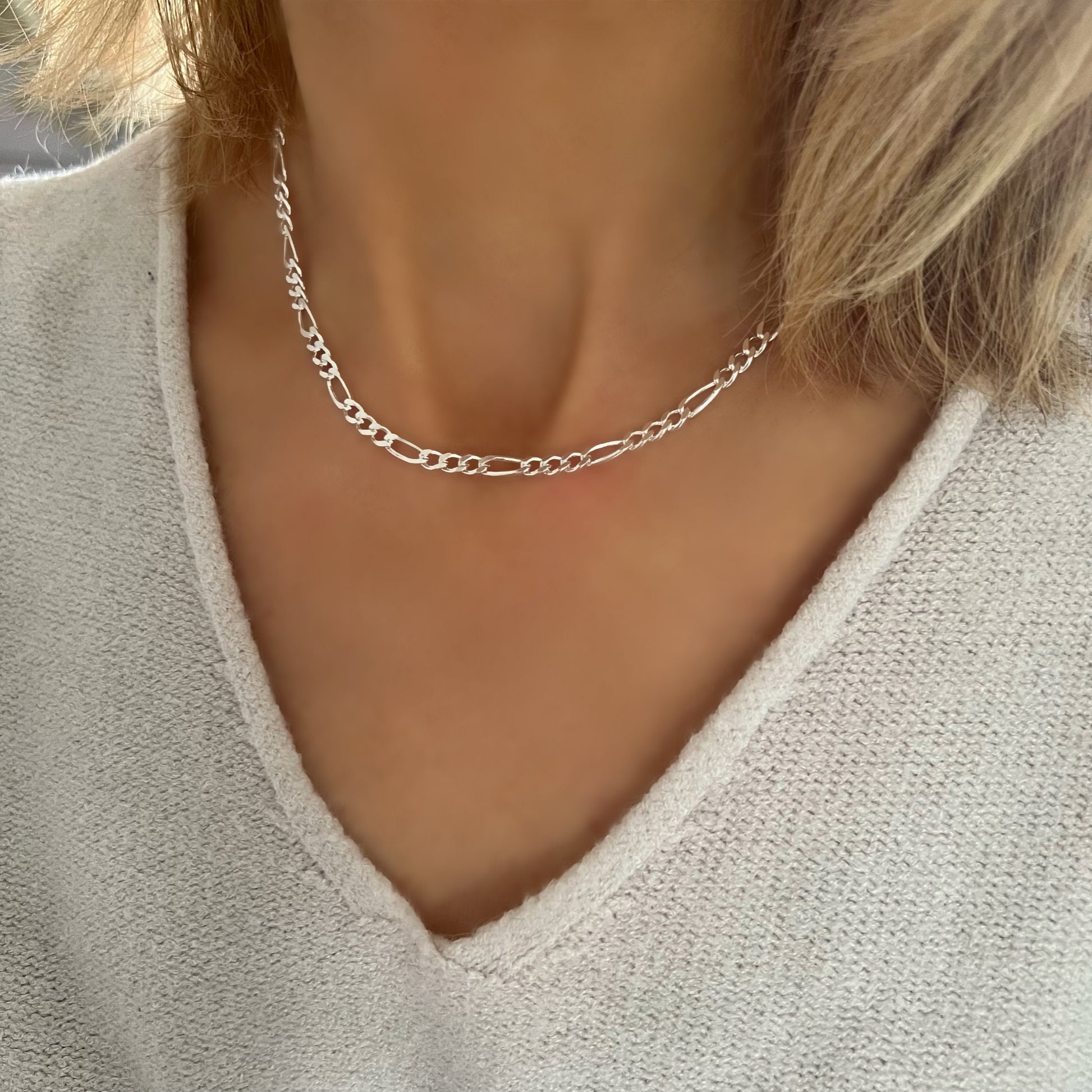 figaro chain necklace, sterling silver layering chain, minimalist jewellery, gifts for women, birthday gift, GRACE SNM20