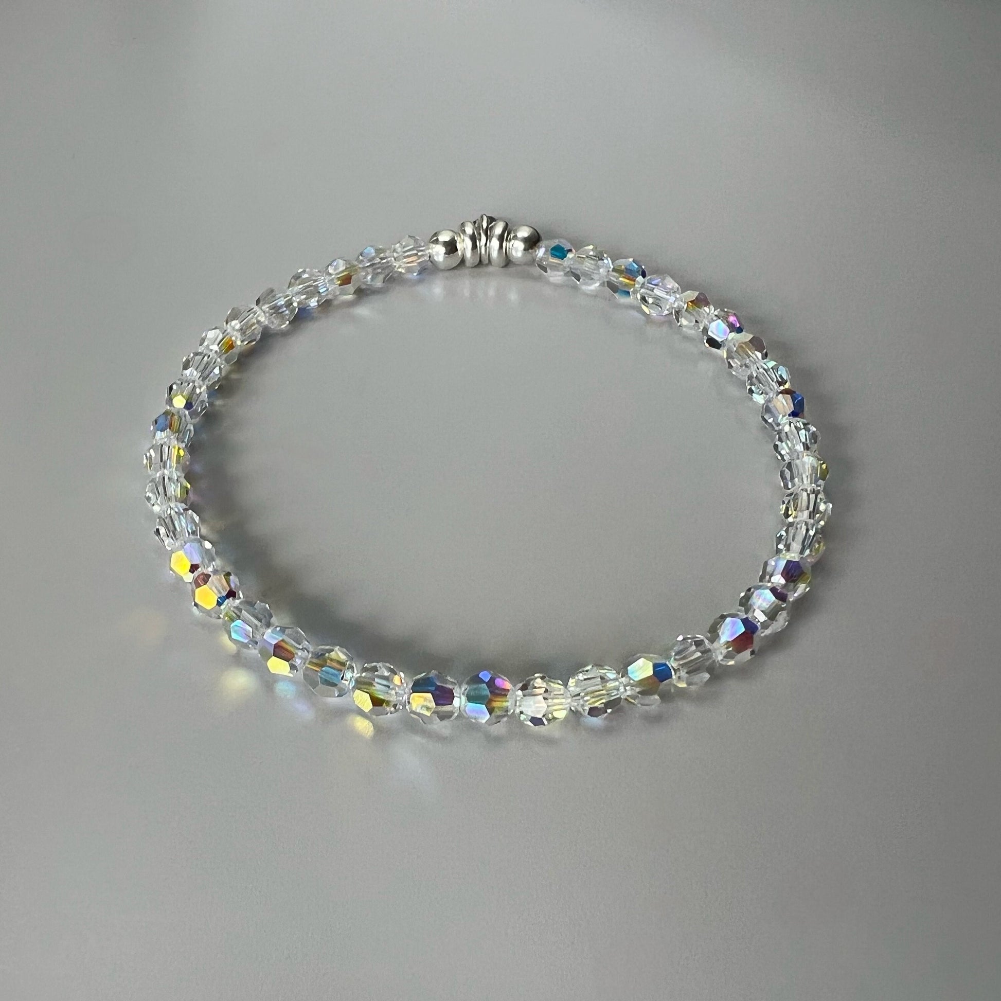 beaded bracelet, crystal bracelet, sterling silver, gift for wife, gifts for women, minimalist jewellery, handmade gift, Bella crystal SBM27