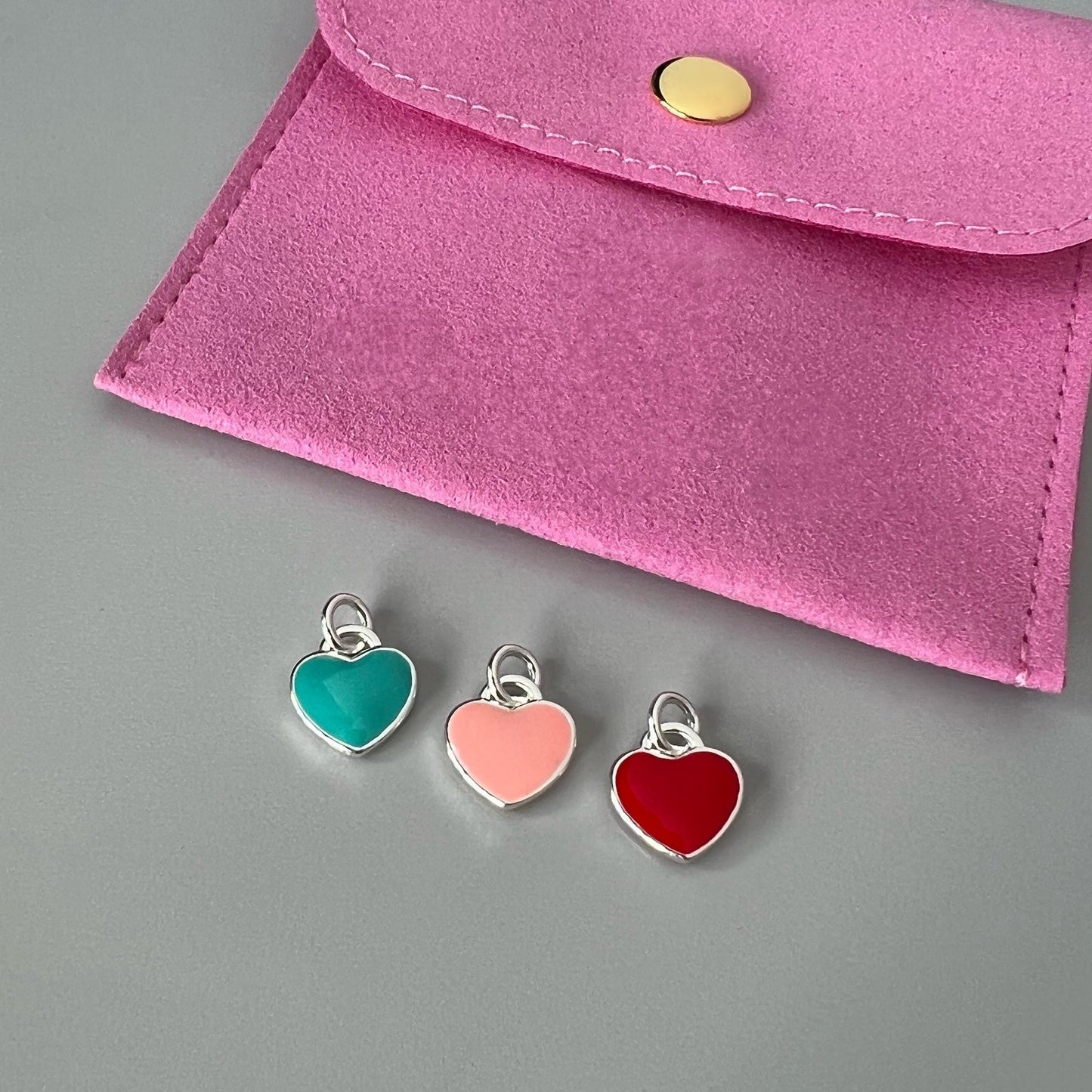 enamel heart charm pendant for necklace, add a charm for necklace, valentines gift, birthday gifts, Enamel HEART CHARM-CH3